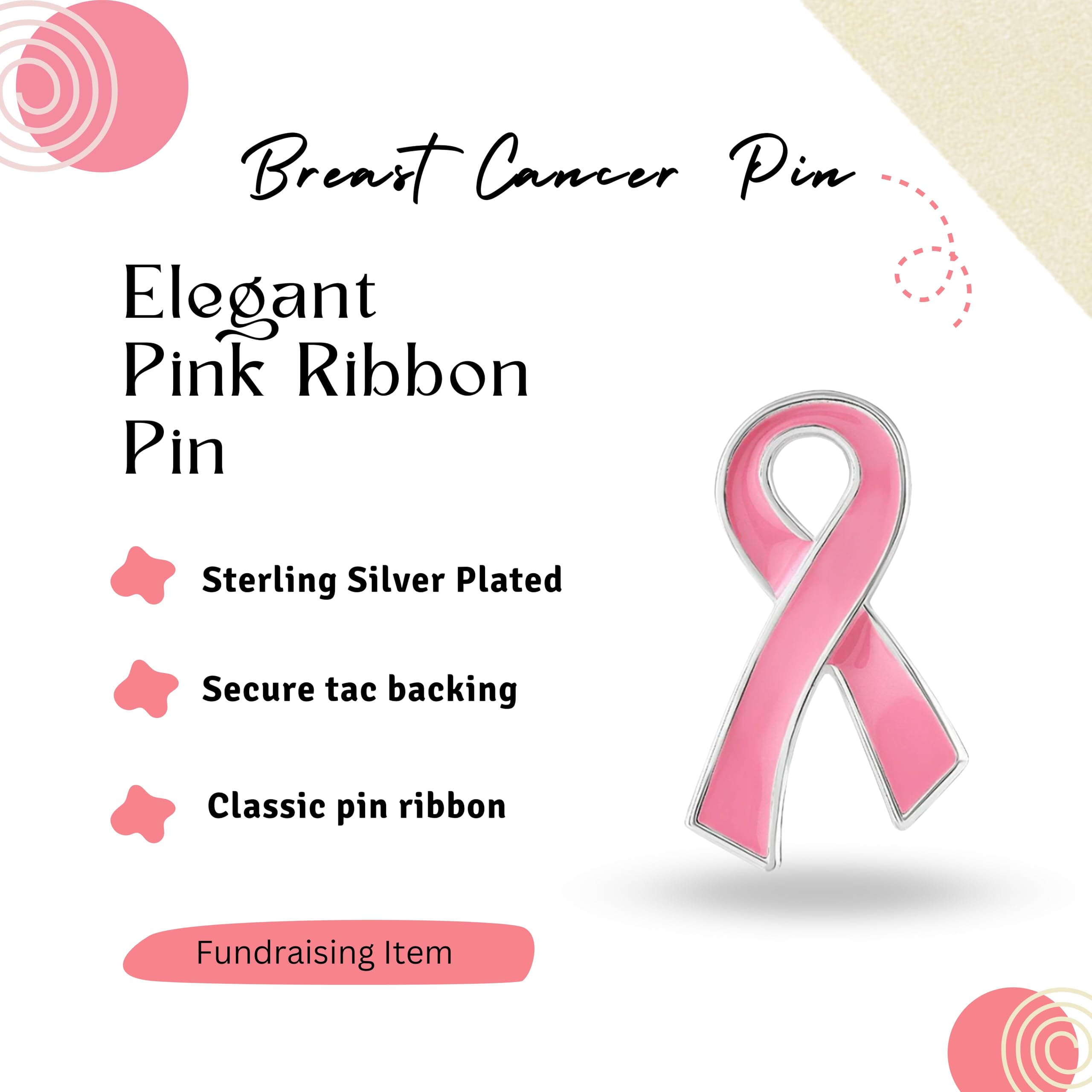 25/50/100/500pcs Breast Cancer Awareness Pins - Bulk Pink Ribbon Lapel Pins for Support Groups, Fundraising & Events - Inspirational Promotional Gifts for Survivors, Nurses & Advocates - Perfect for Charity Walks, Conferences & Awareness Campaigns