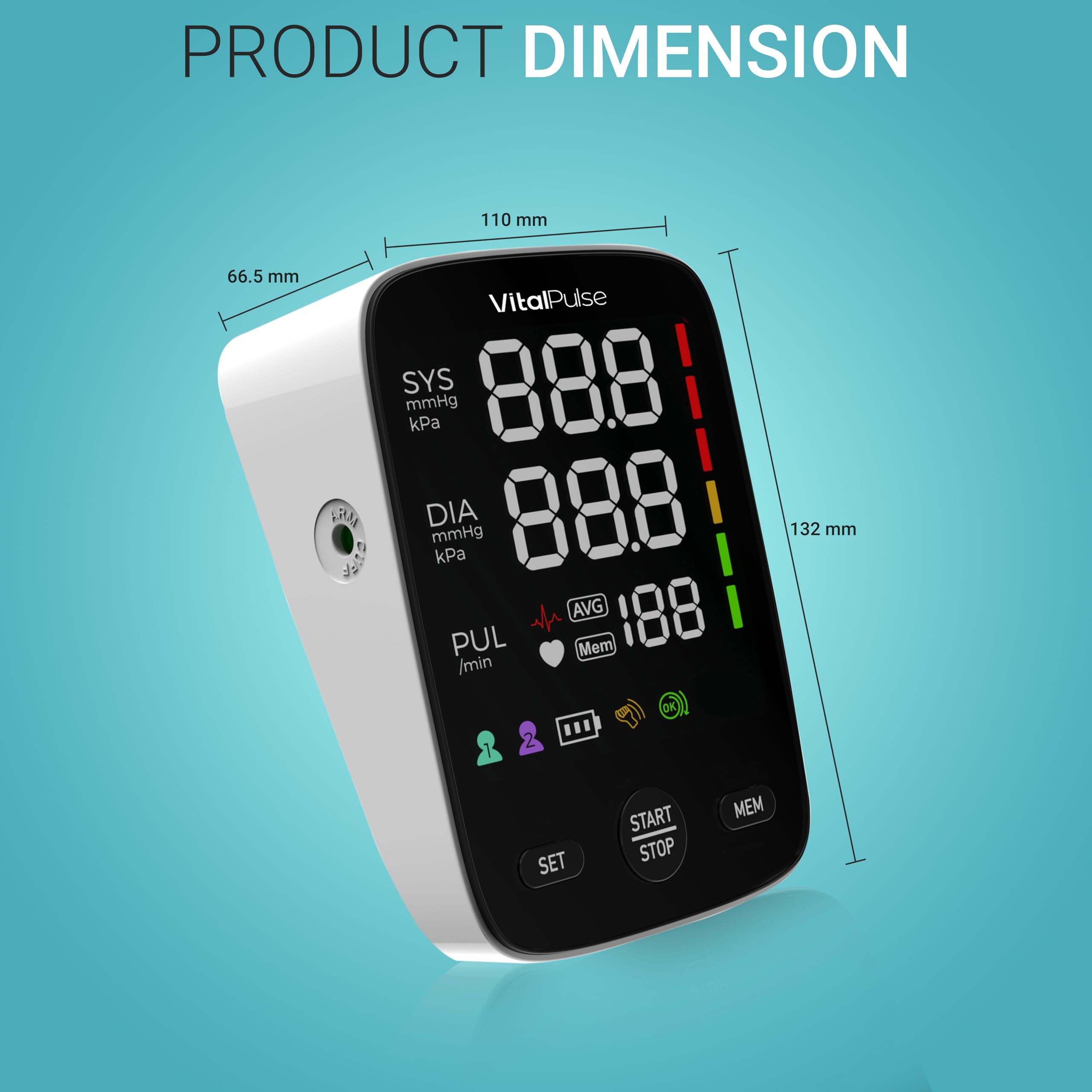 Digital Blood Pressure Monitor with 2 Cuff Sizes (8.7”-16.5” & 13”-21”) - Automatic Upper Arm BP Machine with Large LED Display & 240 Memory Storage - Perfect for Home Use, Health Tracking & Doctor Visits