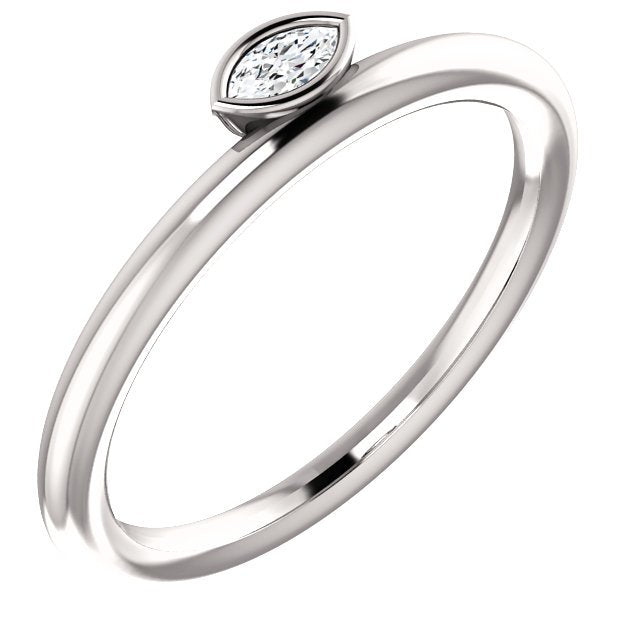 14KT Gold 0.07 CTW Diamond Asymmetrical Stackable Ring for Women - Elegant Layering Jewelry for Everyday Wear & Special Occasions