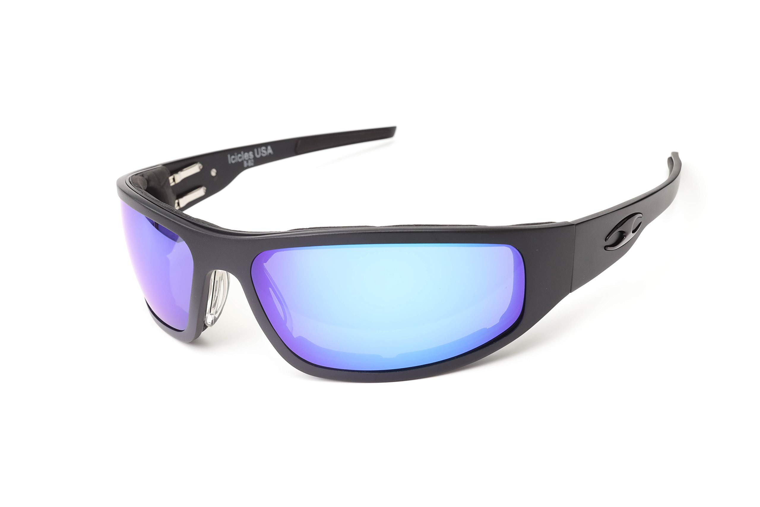 Bagger Black Flat Biker Sunglasses - Windproof Foam Padded Icicles Billet Aluminum Riding Glasses for Motorcycle & Cruiser - UV Protection, Comfortable for Long Rides & Outdoor Adventures