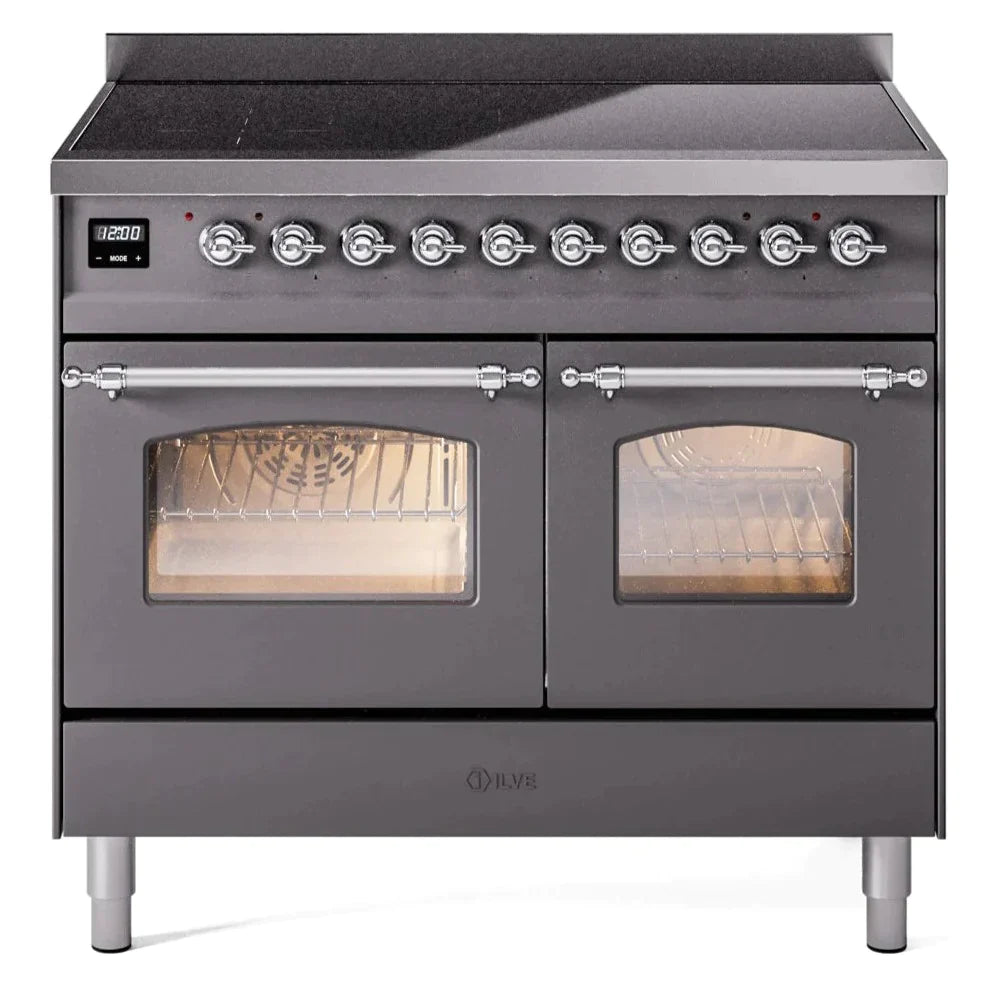ILVE 40 Nostalgie II Series Freestanding Electric Double Oven Range - 6 Burners, Triple Glass Cool Door, Convection Oven, TFT Display & Child Lock | Perfect for Home Kitchens & Professional Chefs (Model UPDI406NMP)