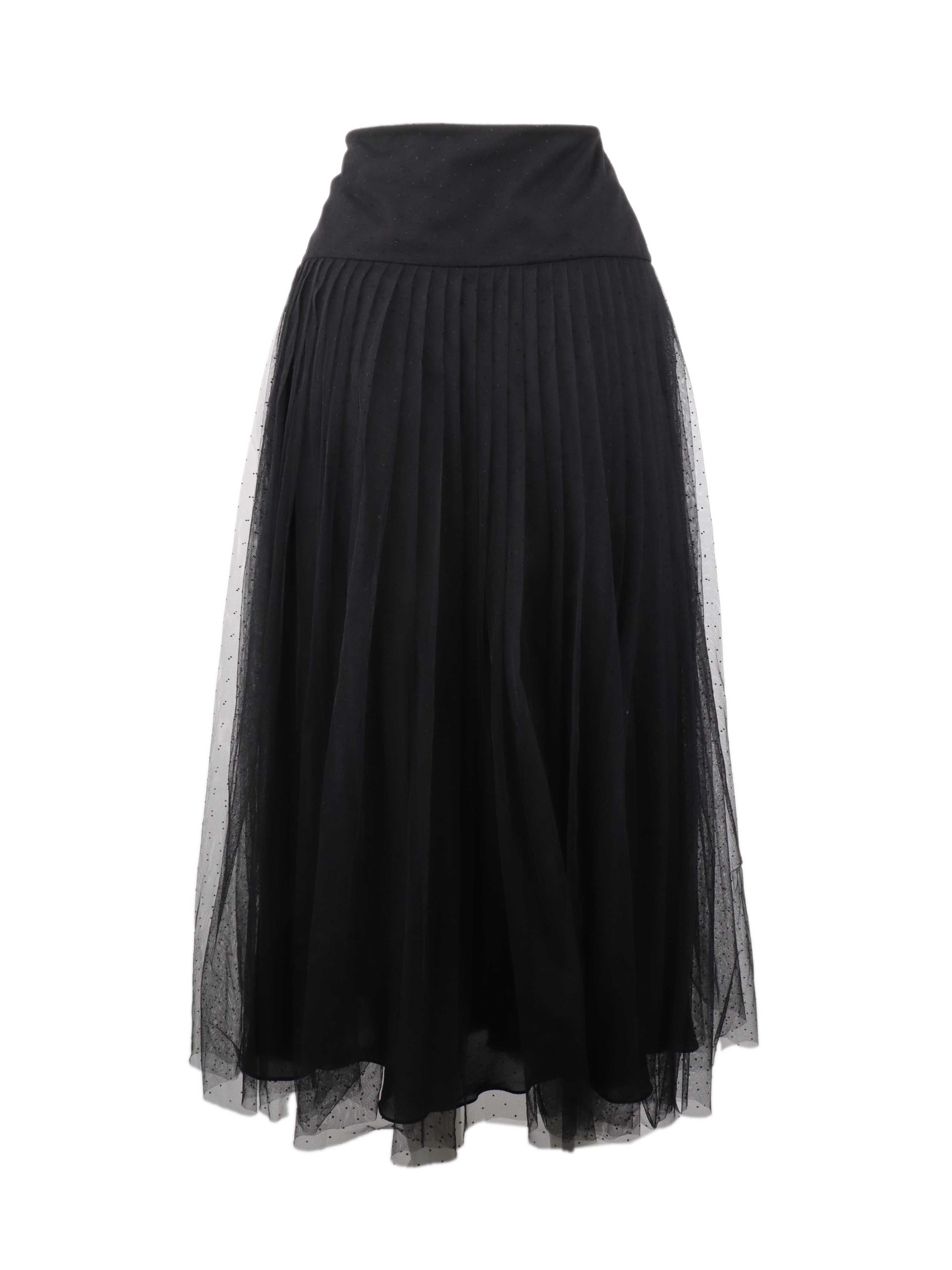 Dior Black Tulle Skirt for Women - Elegant Layered Midi Skirt for Parties, Weddings & Special Occasions