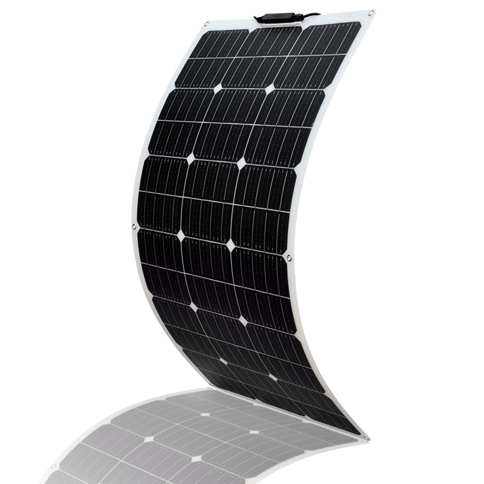 100W 16V Monocrystalline Flexible Solar Panel - Bendable Semi-Flexible Solar Charger for RV, Boat, Van, Cabin | Off-Grid Power for 12V Batteries, Roofs & Uneven Surfaces | Perfect for Camping, Marine & Outdoor Adventures