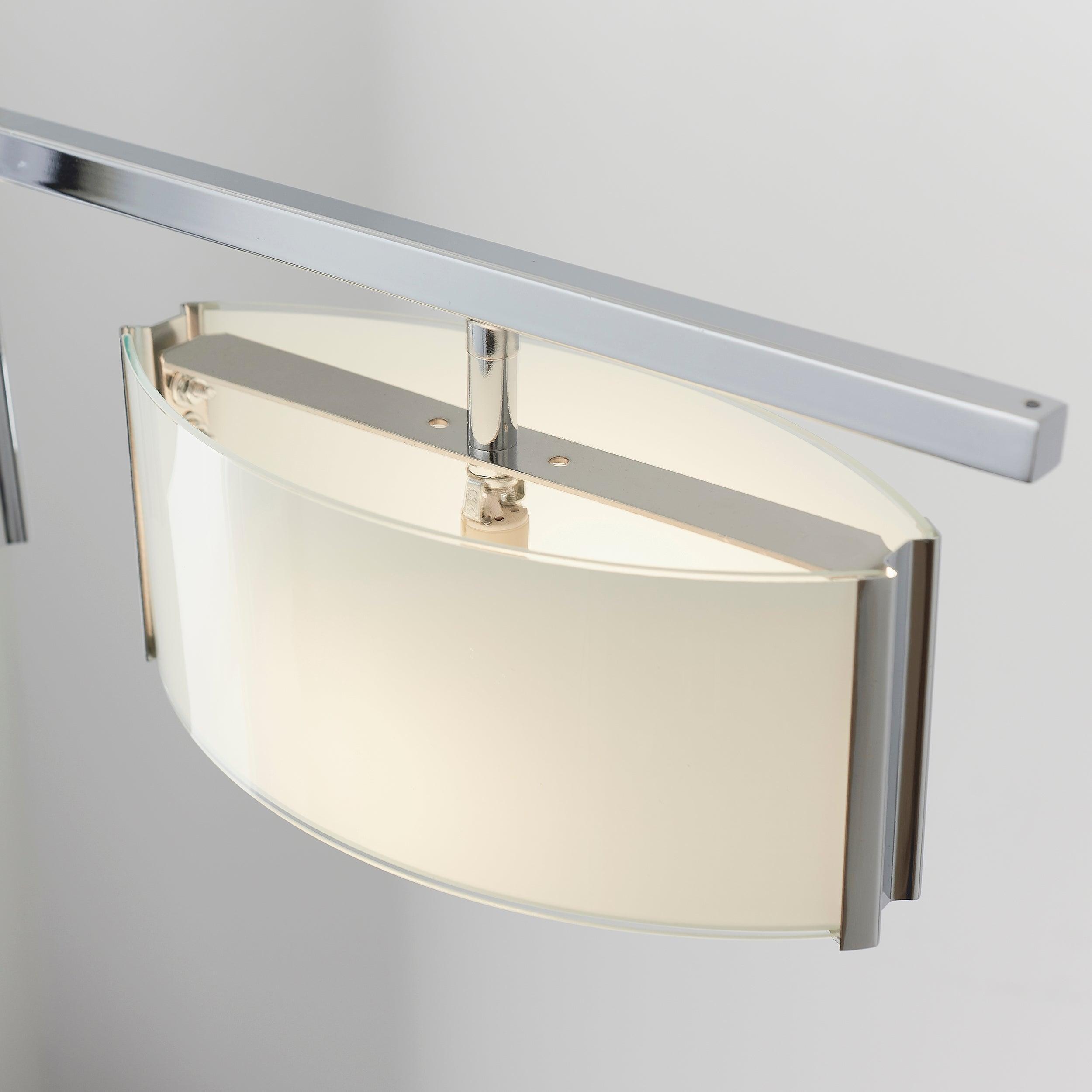 3-Light Semi Flush Mount Ceiling Fixture - Chrome Finish with White Glass Shades - Perfect for Bedroom, Living Room & Hallway Lighting