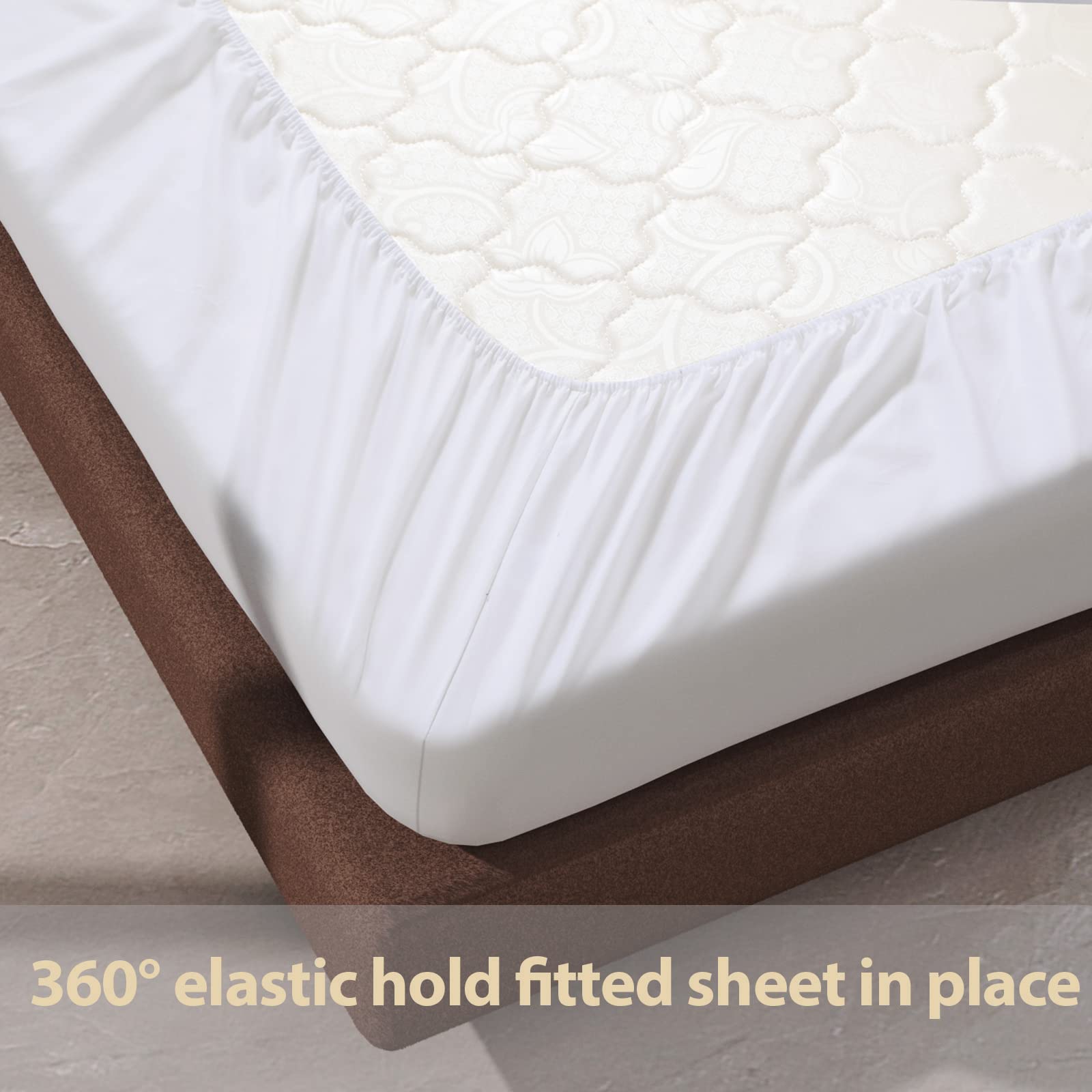 Luxury 100% Egyptian Cotton Fitted Sheet - Twin Size White 600 Thread Count - Deep Pocket 8-16