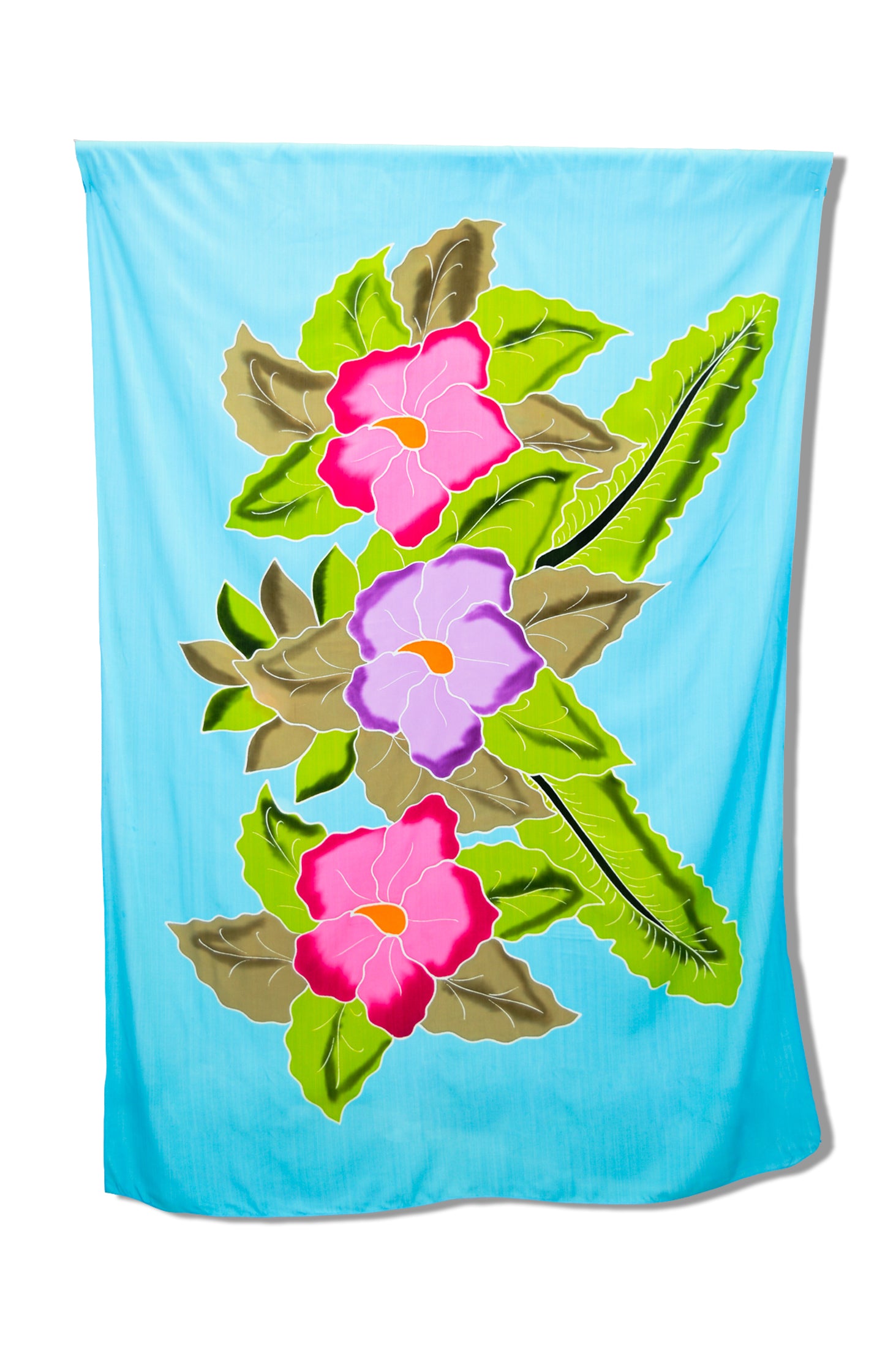 Hand Painted Sarong - Soft Pastel Mangola Print Beach Wrap for Women | Perfect for Tropical Vacations, Poolside Lounging & Summer Fashion