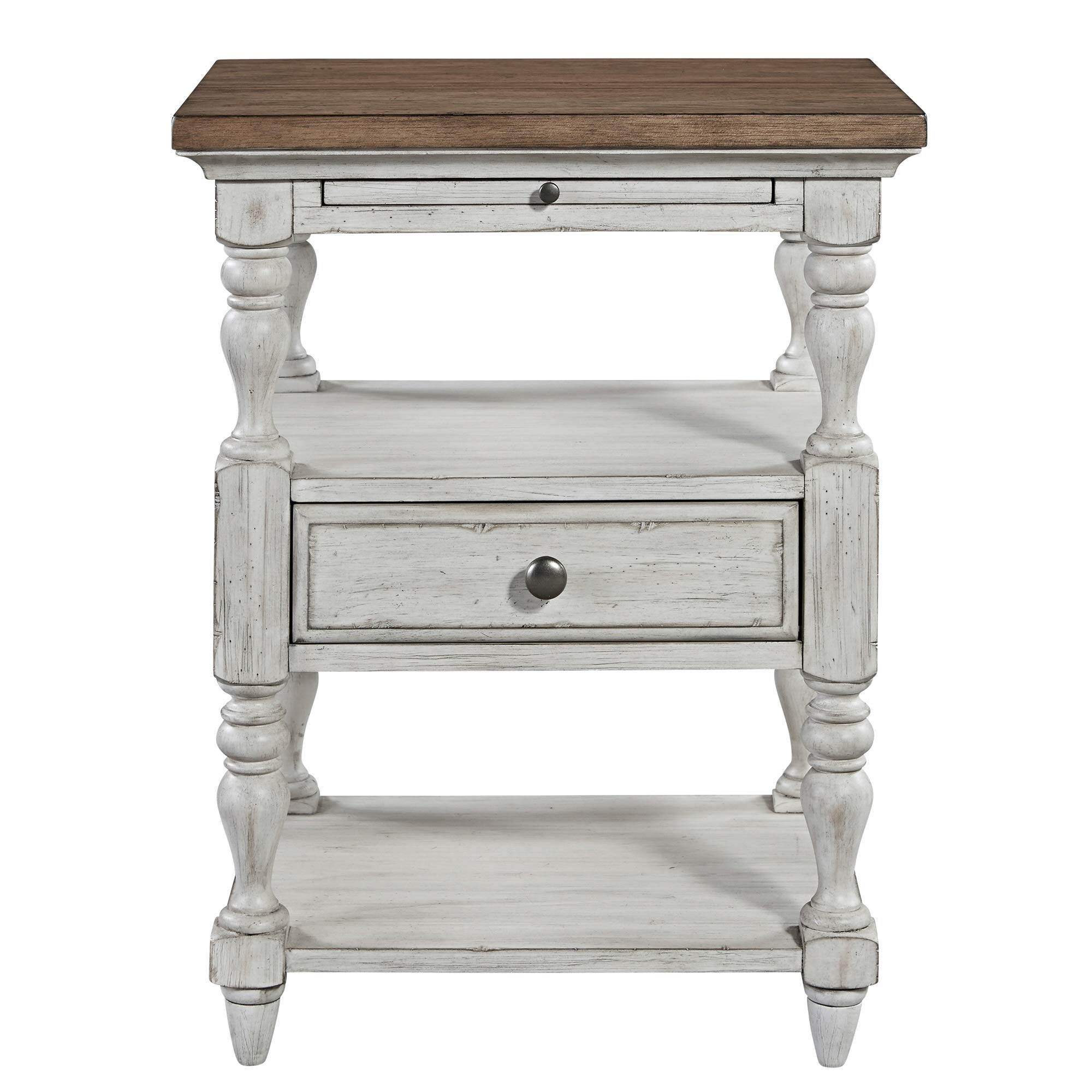 Liberty Furniture Industries White 1-Drawer Nightstand - Modern Bedside Table for Bedroom, Living Room & Guest Room Storage