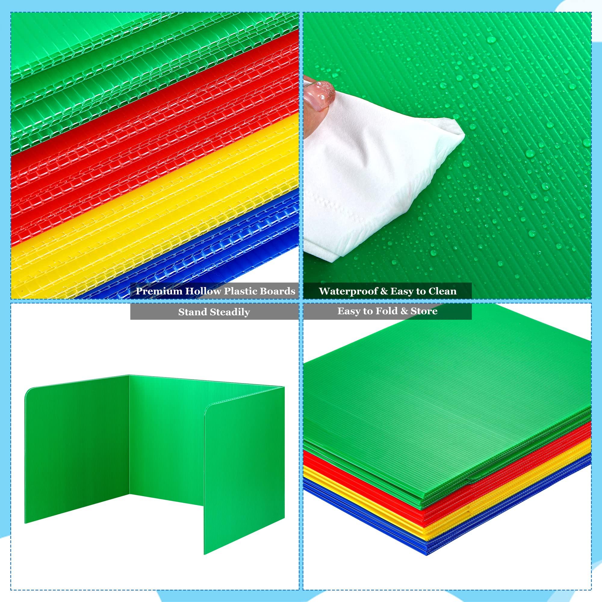 Colorful Student Privacy Folders for Desks - 24 Pack Classroom Dividers for Study & Focus