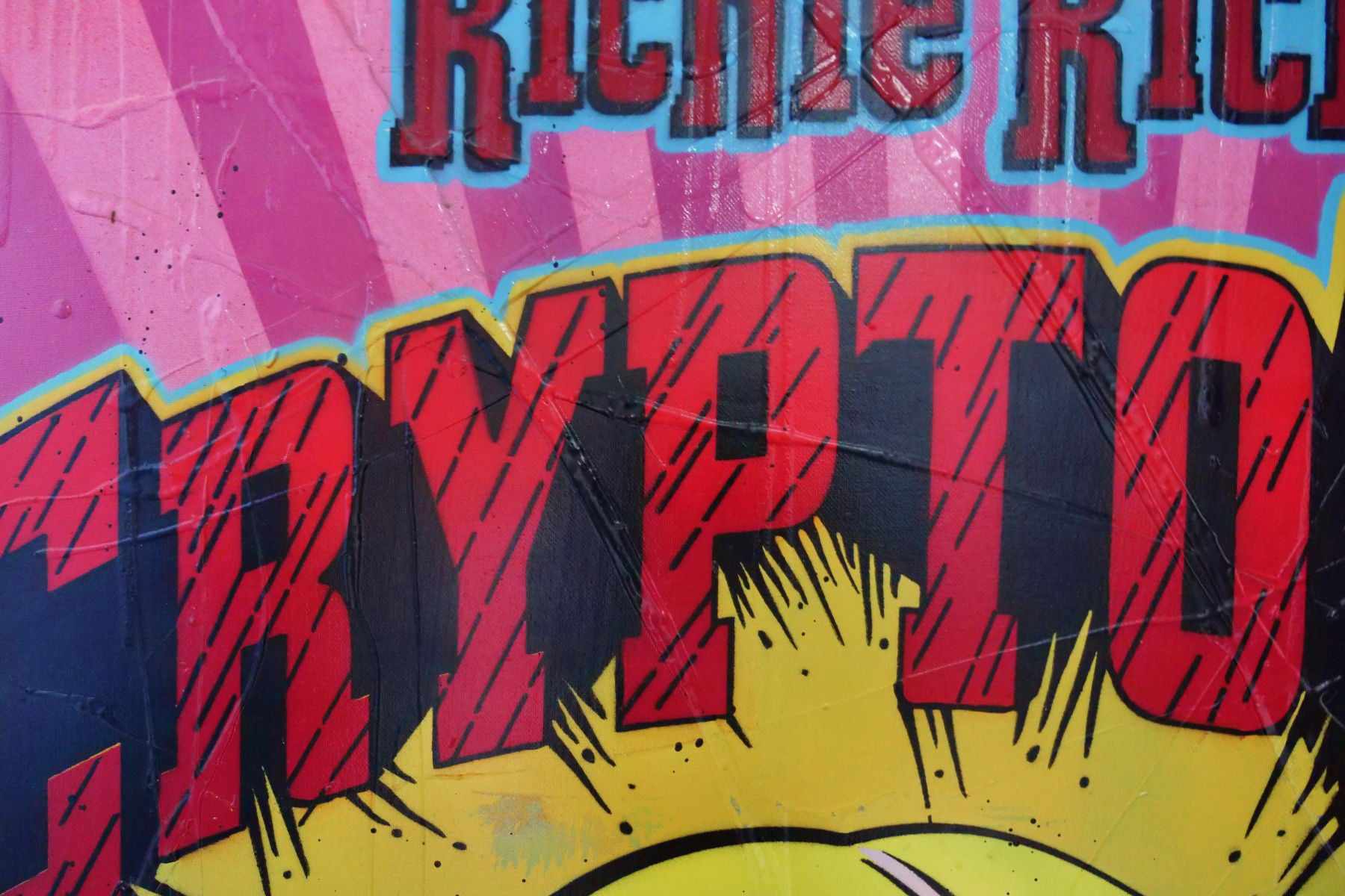 Richie Rich Textured Urban Pop Art Painting - 140cm x 100cm Crypto Boy Rules Wall Decor for Modern Living Room & Office