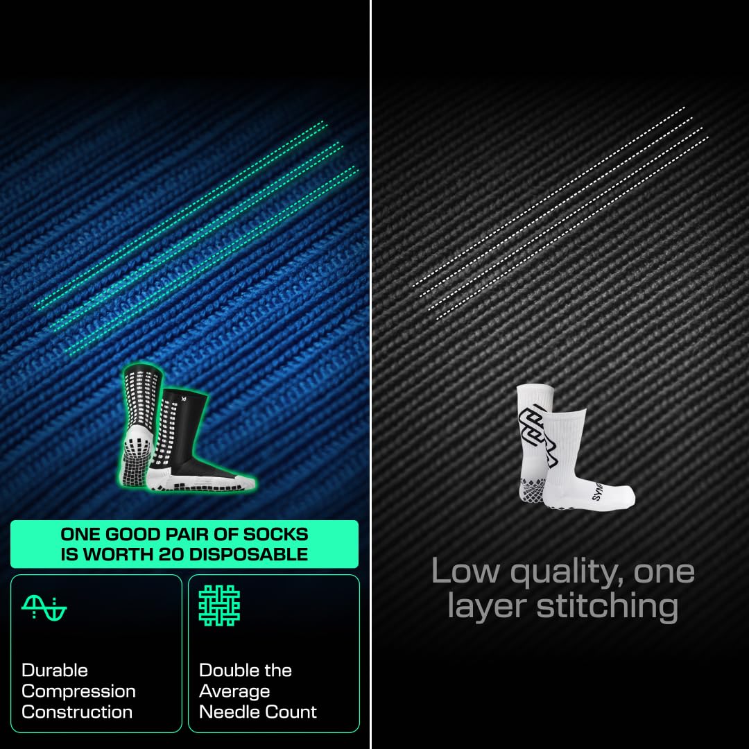 Lux Dual Grip Soccer Socks for Men & Women - Anti-Slip Performance Socks with GripArray Technology for Enhanced Traction & Comfort - Ideal for Soccer, Football, Training & Sports Activities