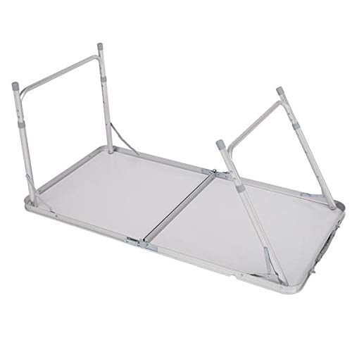 4FT Portable Folding Table 120x60x70cm - Lightweight Multipurpose Utility Table for Camping, Picnics, Parties & Home Office - White
