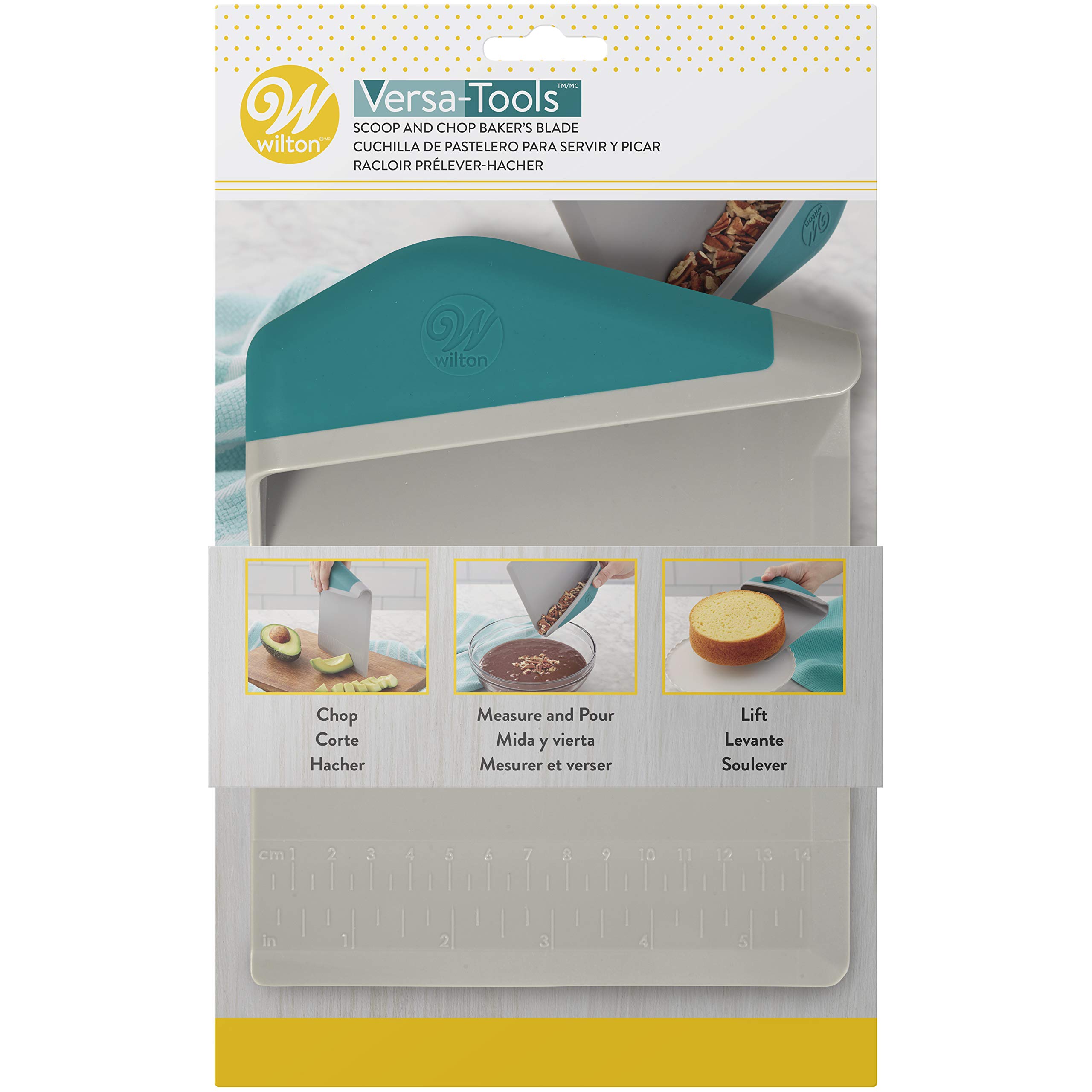 Wilton Versa-Tools Scoop and Chop Baker's Blade - Multi-Purpose Stainless Steel Kitchen Tool for Baking, Cooking, and Food Prep | Perfect for Measuring, Mixing, and Cutting Dough, Butter, and Ingredients