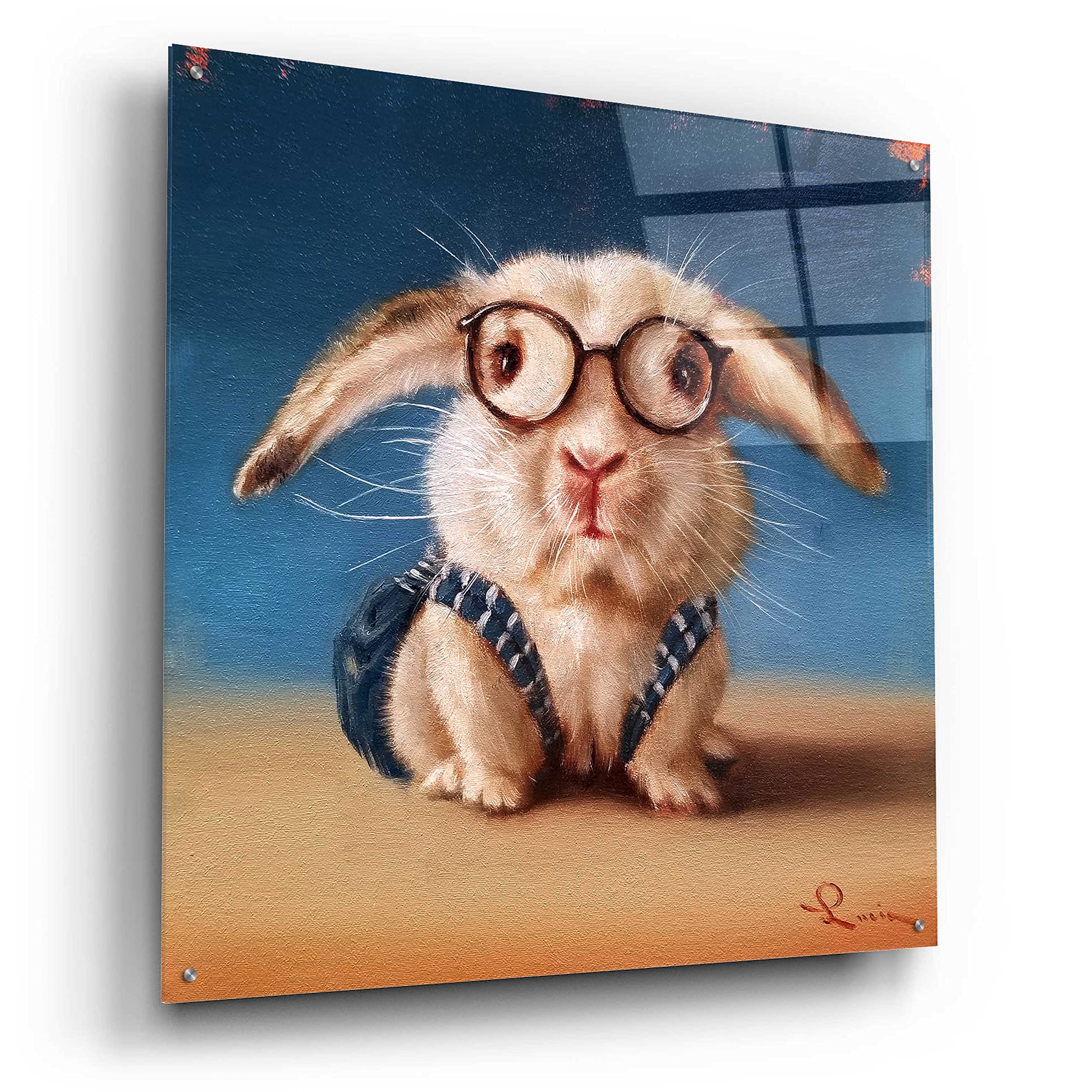 Lucia Heffernan 'Back to School' Acrylic Glass Wall Art - 36x36 Inch Modern Canvas Painting for Home & Office Decor | Perfect for Classrooms, Kids Rooms & School Themed Spaces