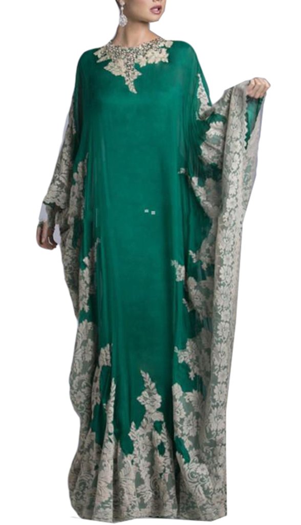 Emanni Women's Dubai Robes - Muslim Arab Garb Vintage Applique Evening Dresses for Weddings, Parties & Special Occasions