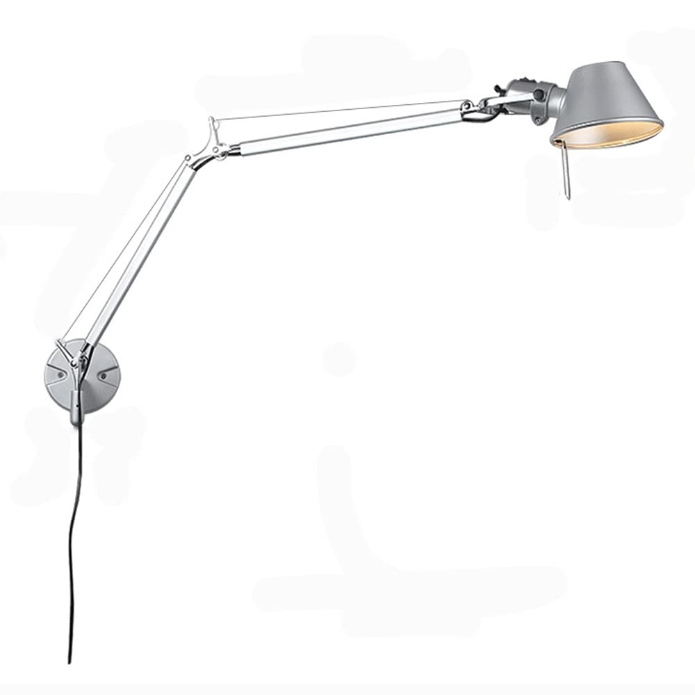 Modern Swing Arm LED Wall Lamp - Adjustable Rotatable Industrial Sconce with Switch | Wall Mounted Reading Light for Bedroom, Living Room, Bathroom & Farmhouse | Perfect for Night Reading, Ambient Lighting & Space-Saving Decor