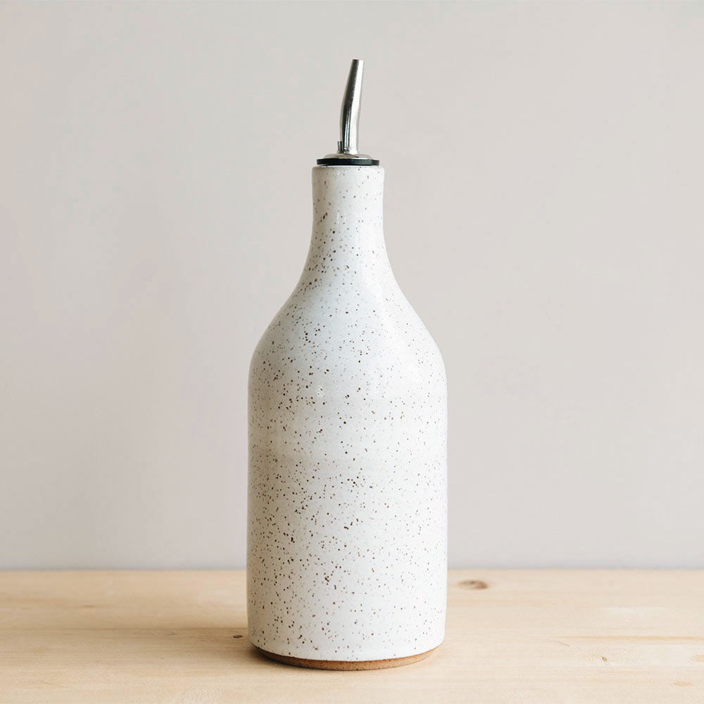 Premium Ceramic Oil Dispenser Bottle - Large 16oz for Kitchen, Salad Dressing & Gourmet Cooking - Elegant Glass Cruet with Drip-Free Spout