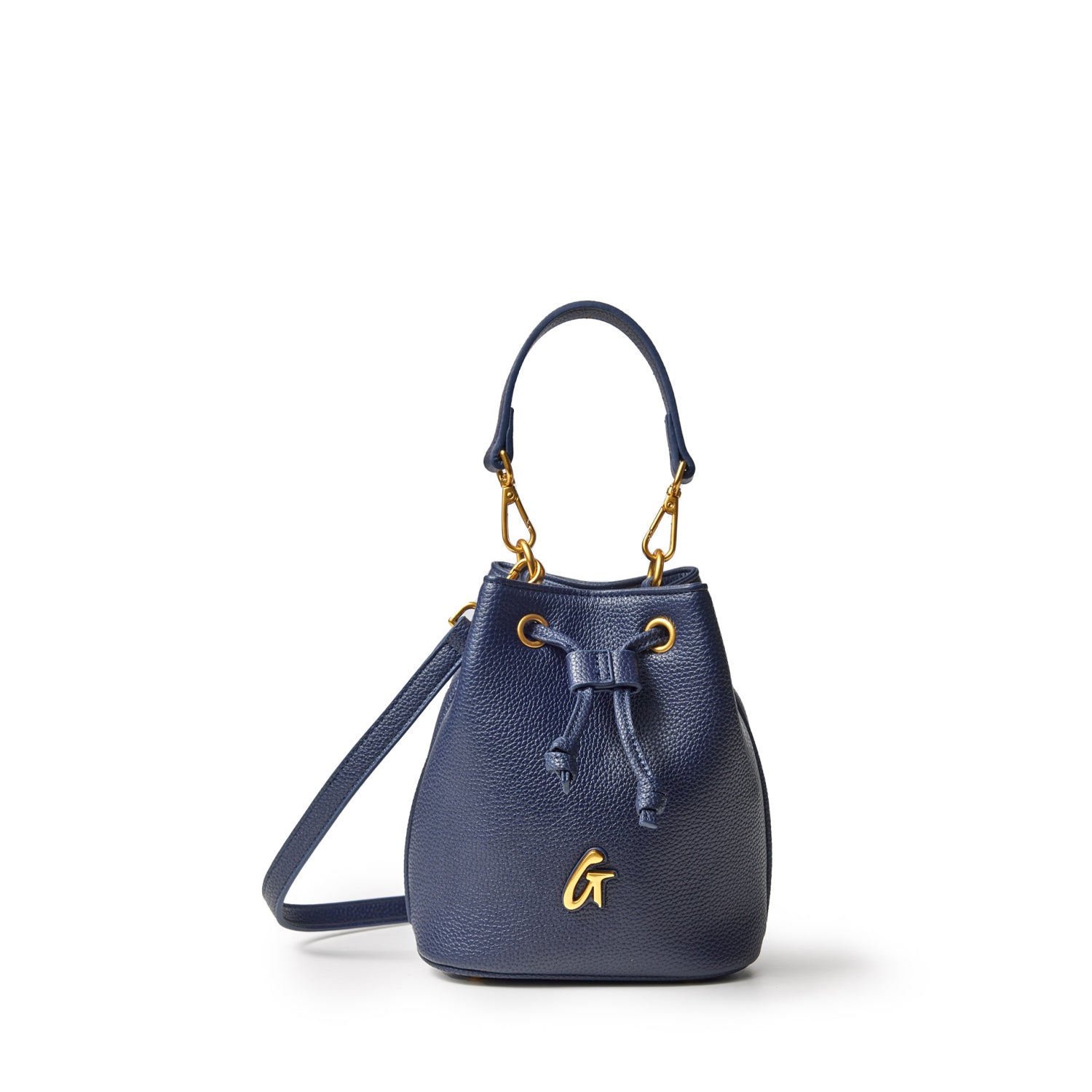 Mini Pebble Leather Bucket Bag in Navy Blue - Stylish Crossbody Purse for Women, Perfect for Everyday Use, Travel & Shopping
