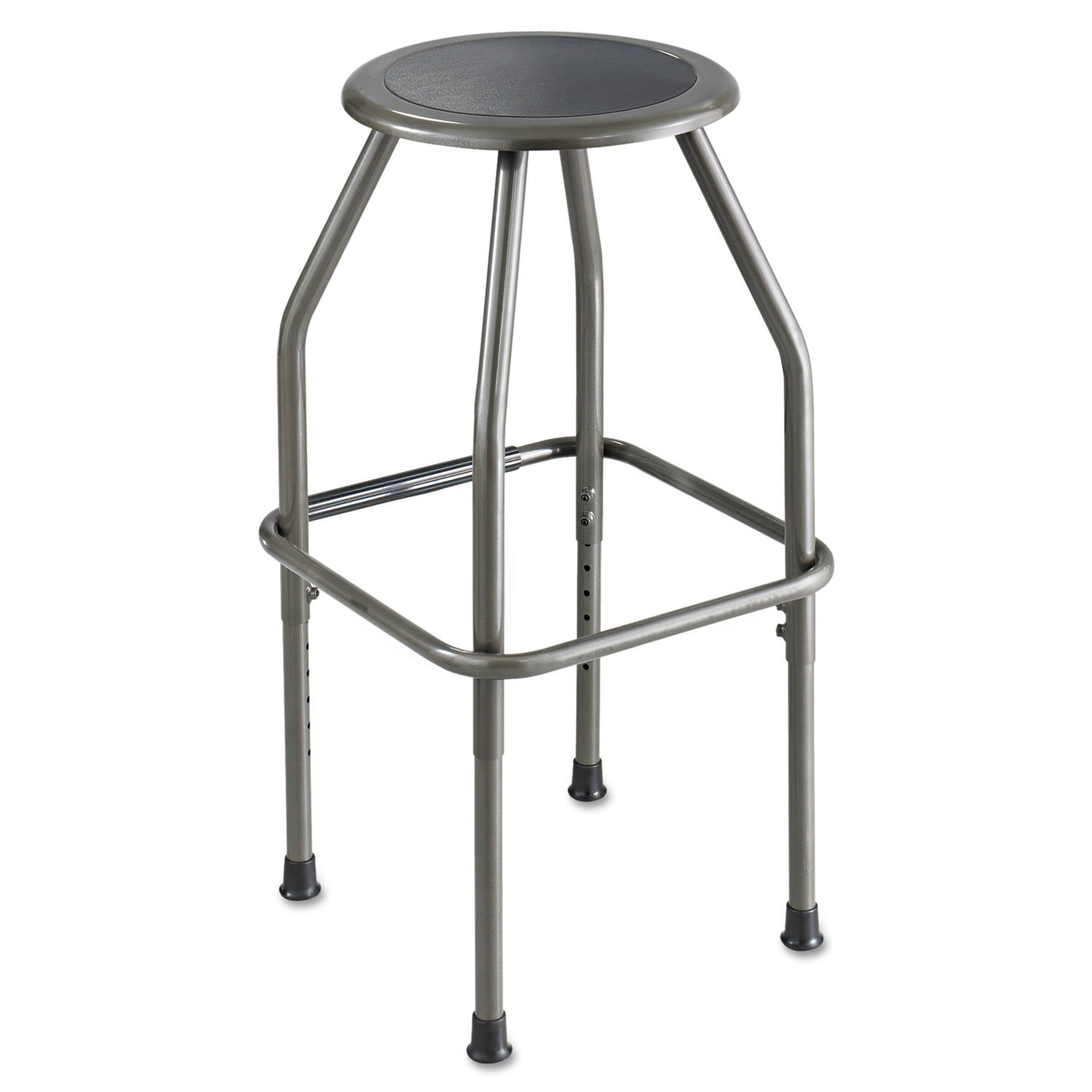 Safco 6666 Diesel Series Industrial Stool - Heavy Duty Stationary Padded Seat with Steel Frame in Pewter - Perfect for Workshops, Garages, and Industrial Workstations