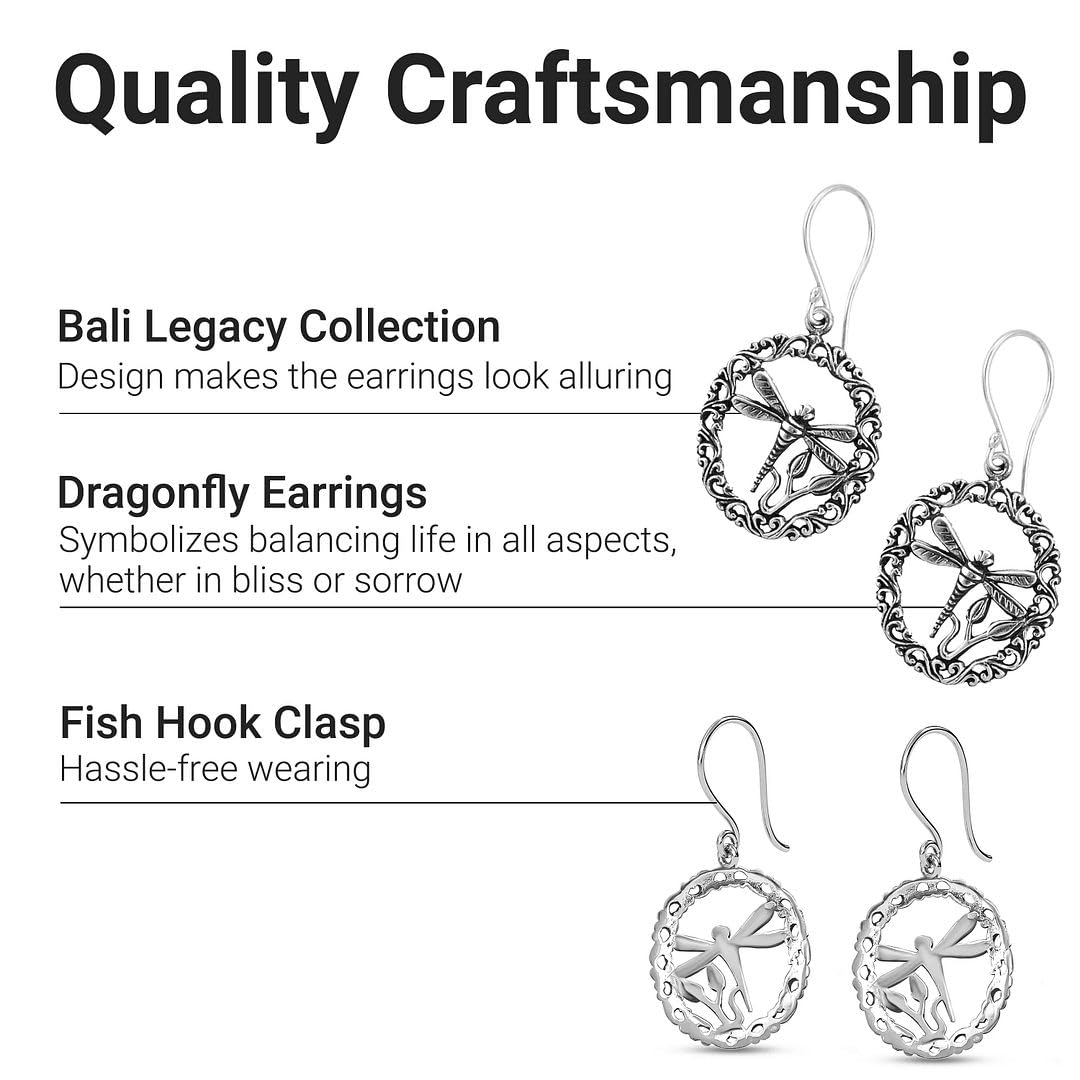 925 Sterling Silver Dragonfly Dangle Earrings for Women | Elegant Jewelry Gift for Birthday, Anniversary & Special Occasions | Perfect for Everyday Wear, Parties & Date Nights