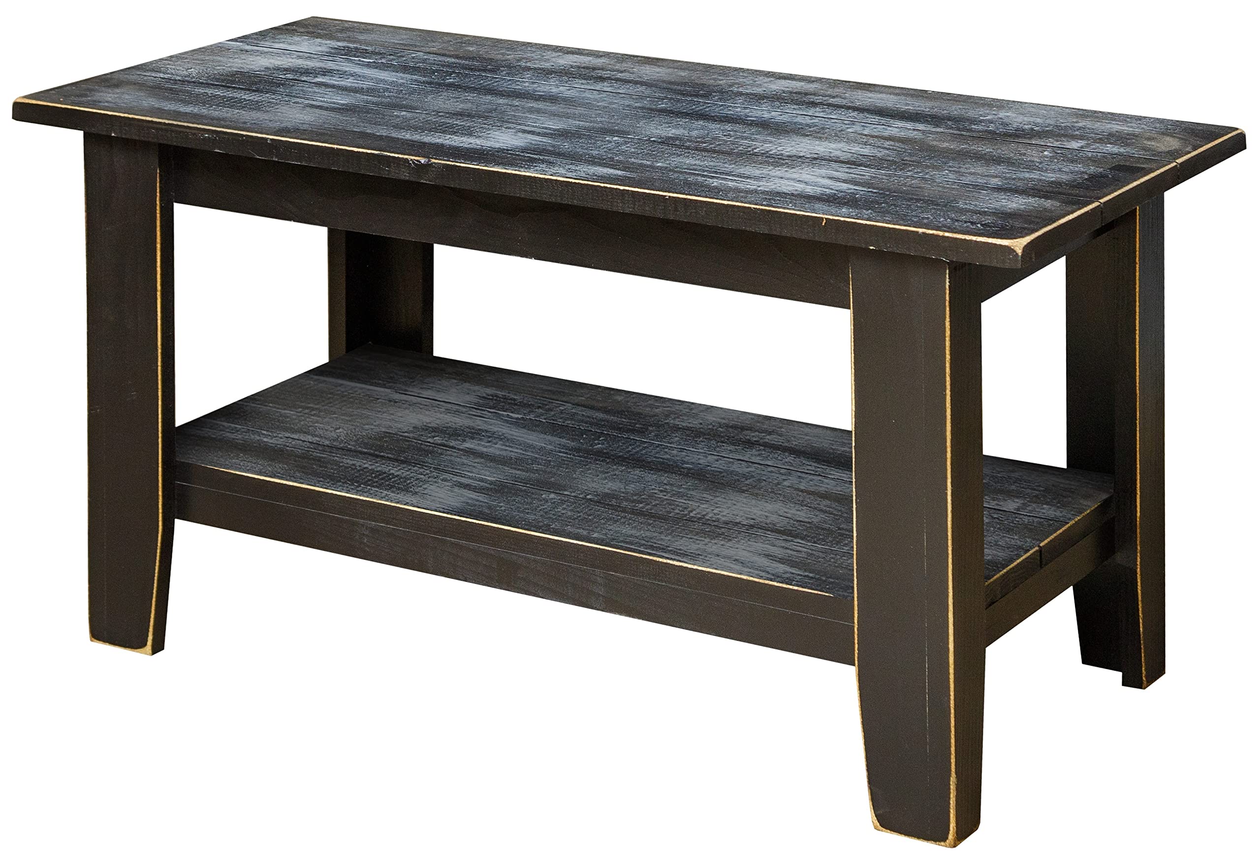 Rustic Black Country-Style Coffee Table - Handcrafted Solid Wood Furniture for Living Room, Farmhouse & Cabin Decor | Furniture Barn USA