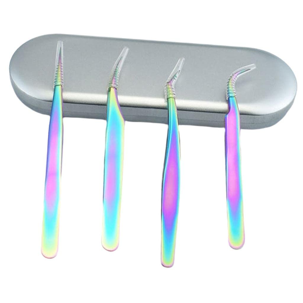 Professional Precision Stainless Steel Eyelash Extension Tweezers - Salon Quality Eyelash Extension Tools for Perfect Lash Application - Ideal for Lash Artists, Beauty Salons & DIY Home Use