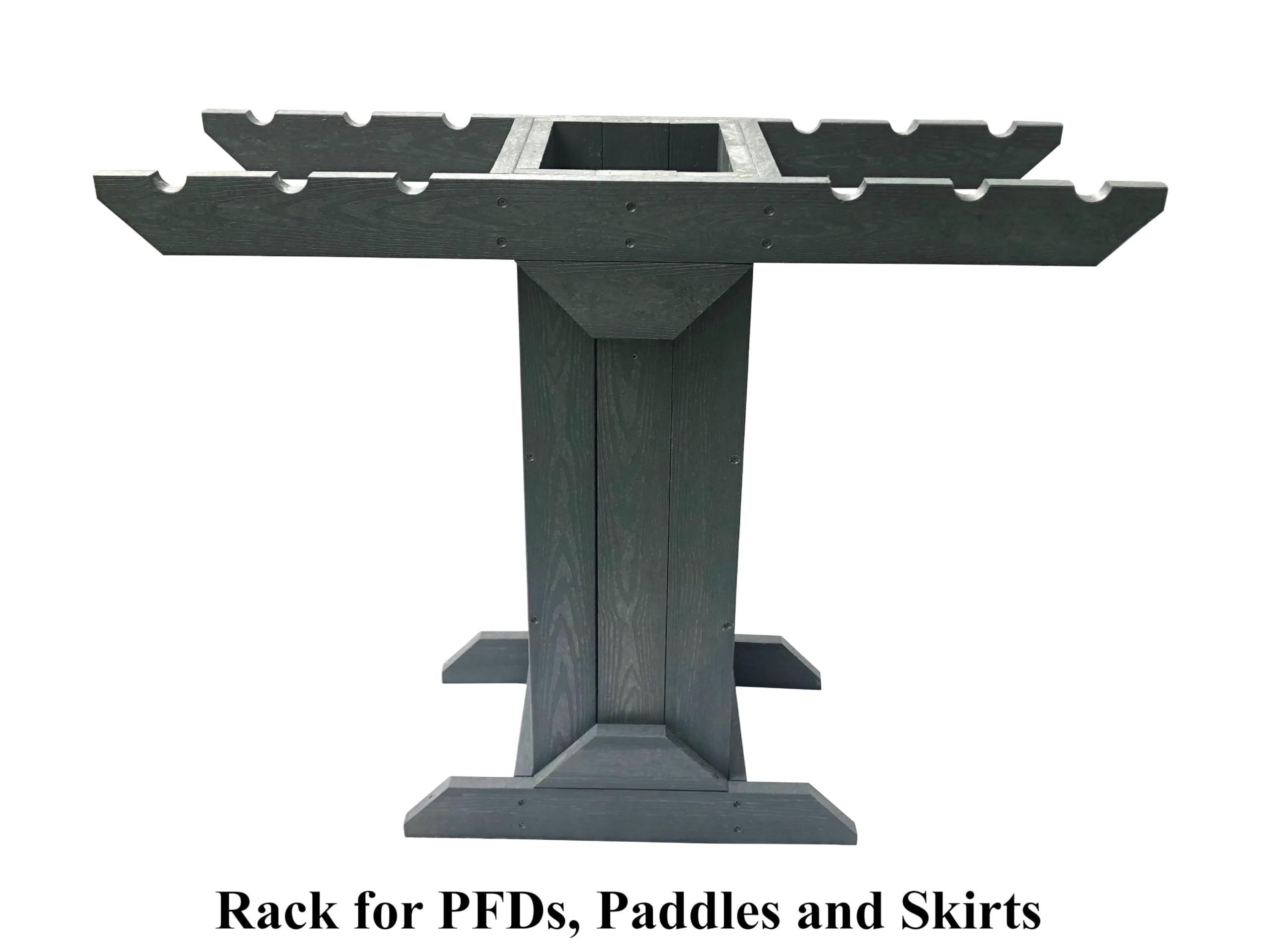 Recycled Poly PFD and Paddle Storage Rack - Freestanding Kayak SUP Canoe Organizer for Garage, Boat House, Dock - Indoor Outdoor Water Sports Gear Storage Solution for Kayaking, Paddleboarding & Canoeing