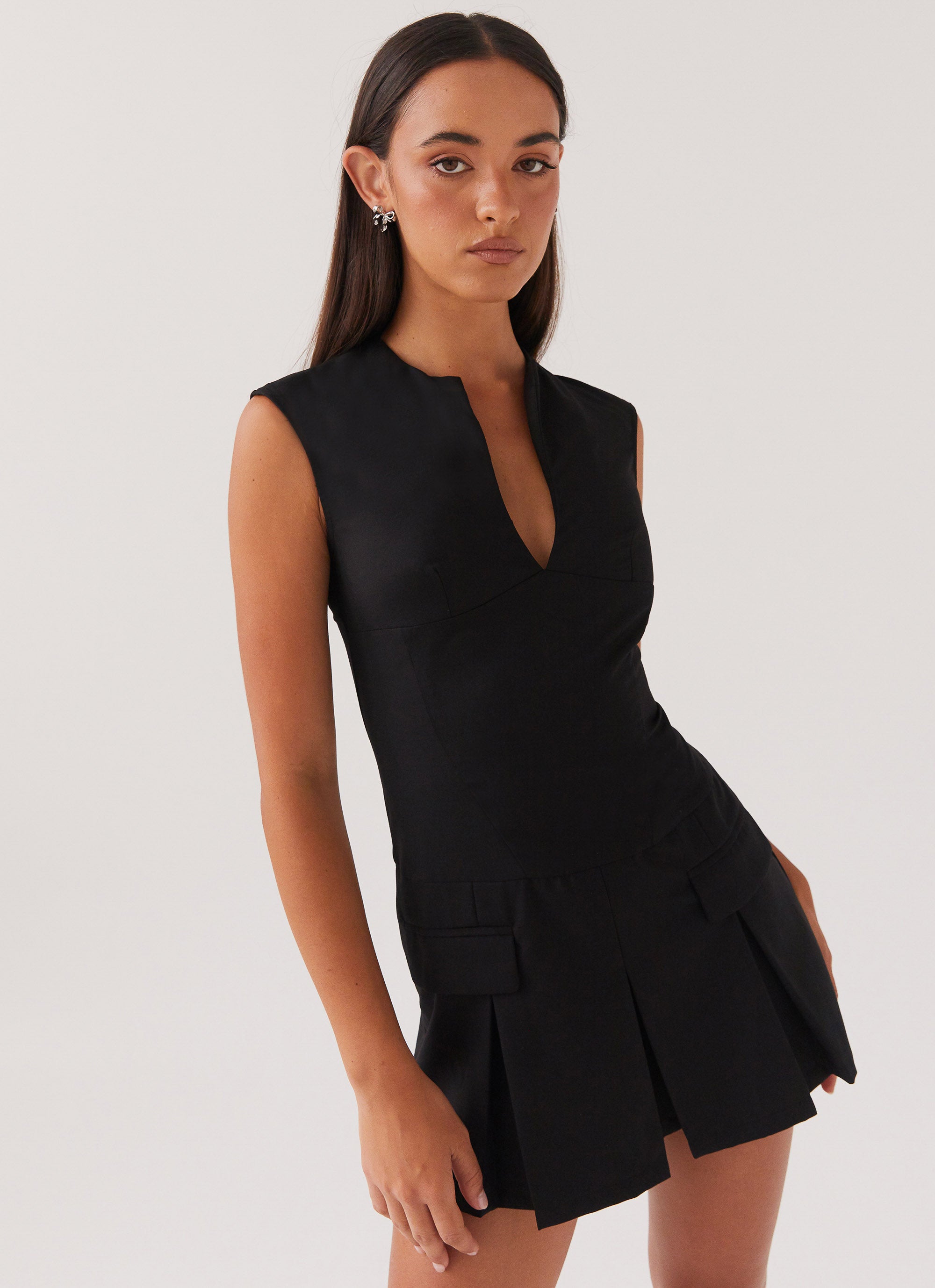 Cassia Mini Dress in Black - Elegant & Flirty for Parties, Dates & Night Out