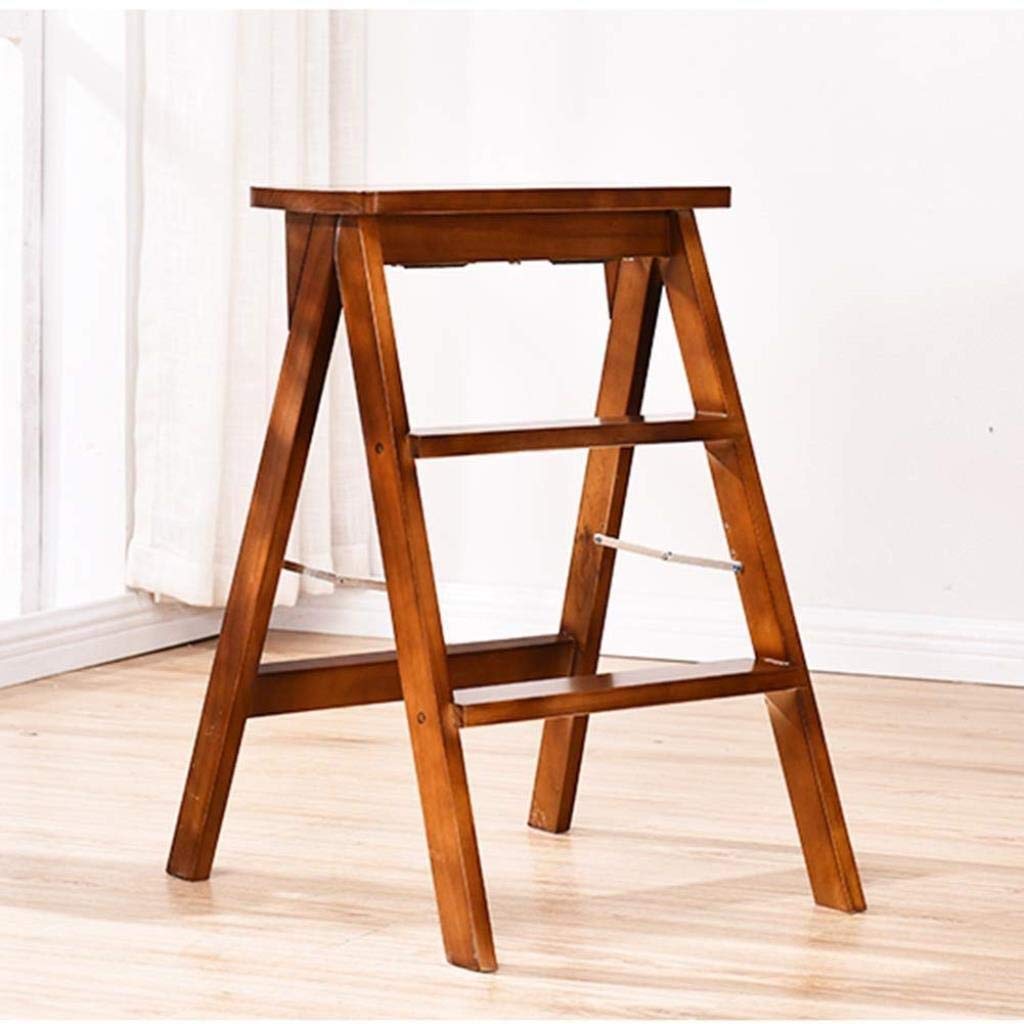 DASHADAO Wooden Step Stool for Home - Foldable Solid Wood Climbing Stool for Kitchen, Living Room, Kids - Creative Indoor Step Ladder for Easy Reach & Storage