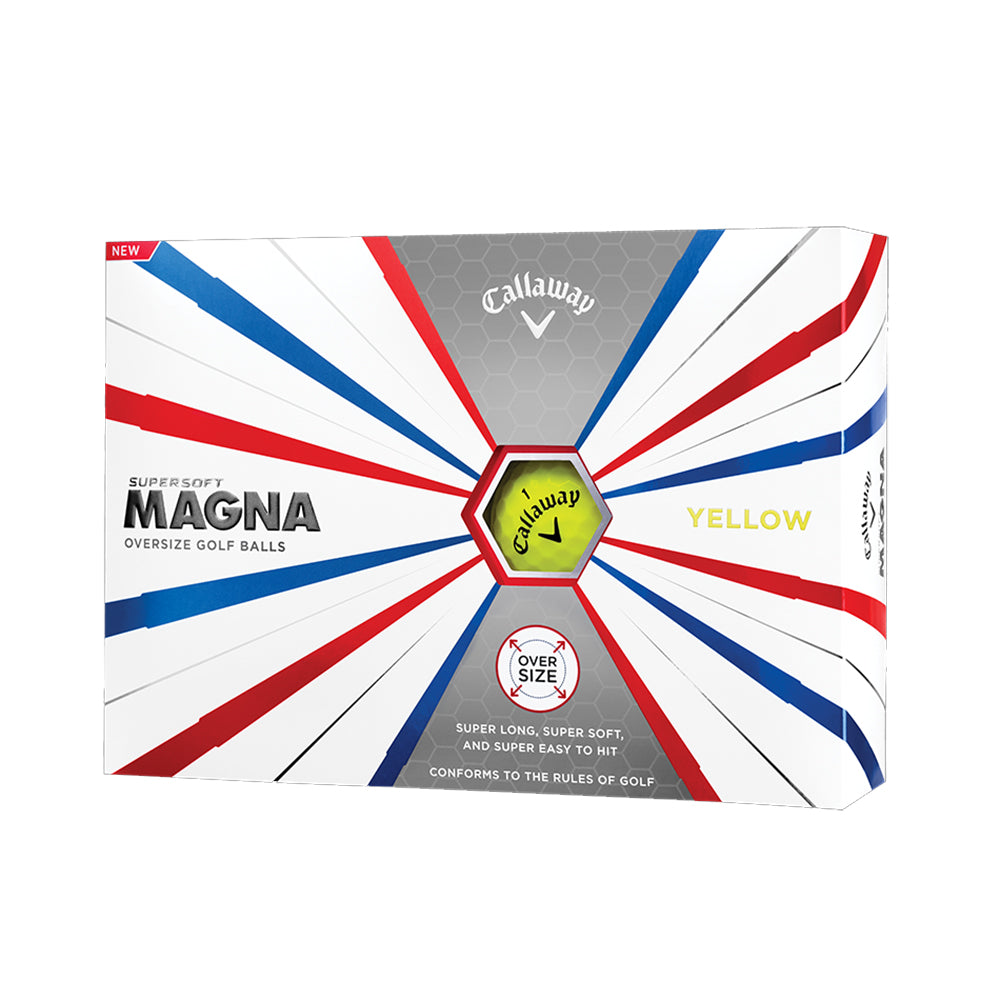 Callaway Supersoft Magna Yellow Golf Balls - 12 Pack | High Visibility Long Distance Golf Balls for Men & Women | Perfect for Low Swing Speed Players & Beginners on the Course