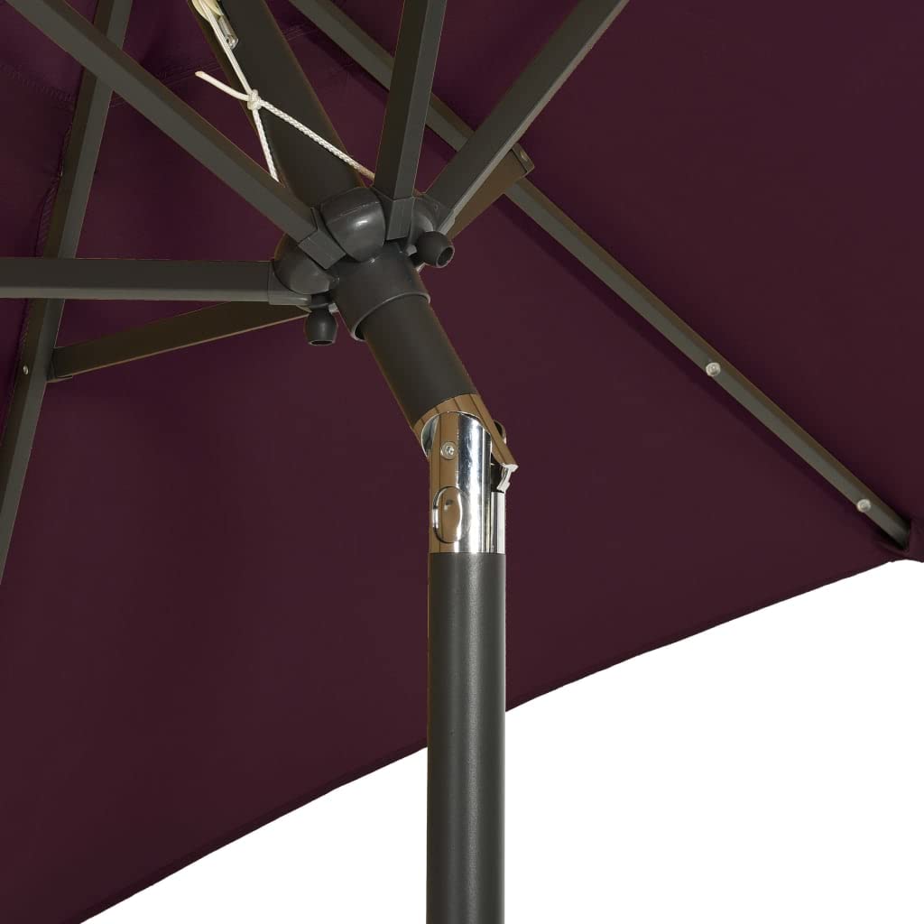 12 LED Solar Patio Umbrella with Crank & Tilt - 78.7