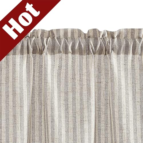 Rod Pocket Striped Taupe