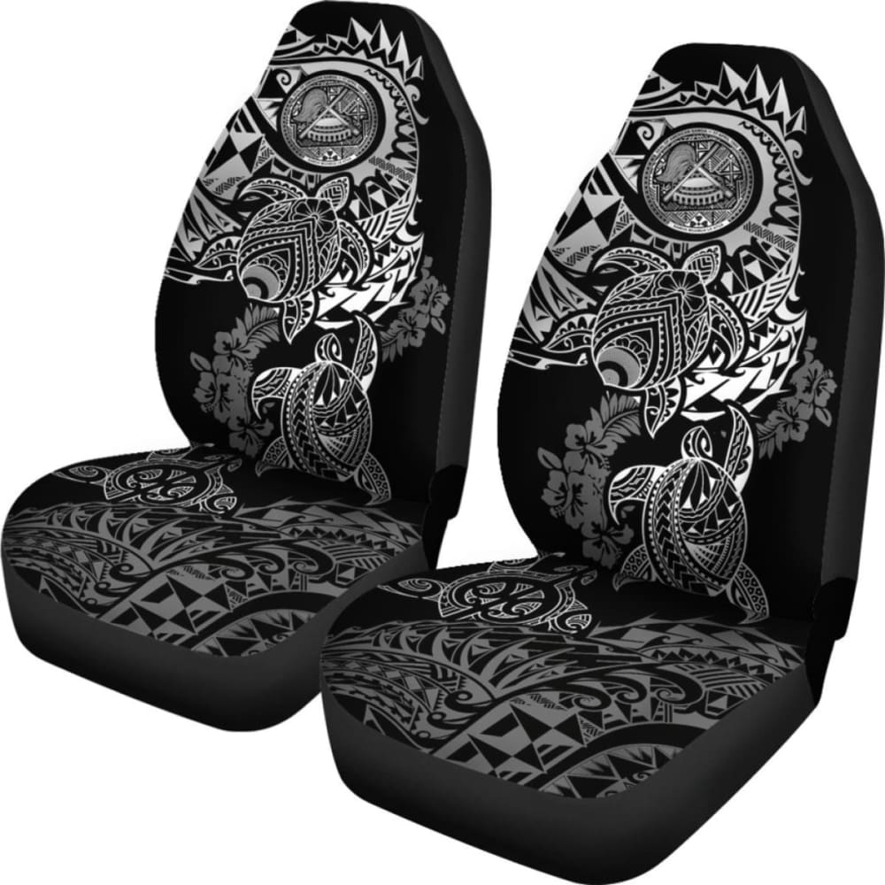 Premium American Samoa Car Seat Covers - Turtle Gray & Hibiscus Flowing Design | Durable & Stylish Protection for Cars, Trucks & SUVs | Perfect for Travel, Commuting & Tropical-Themed Vehicles