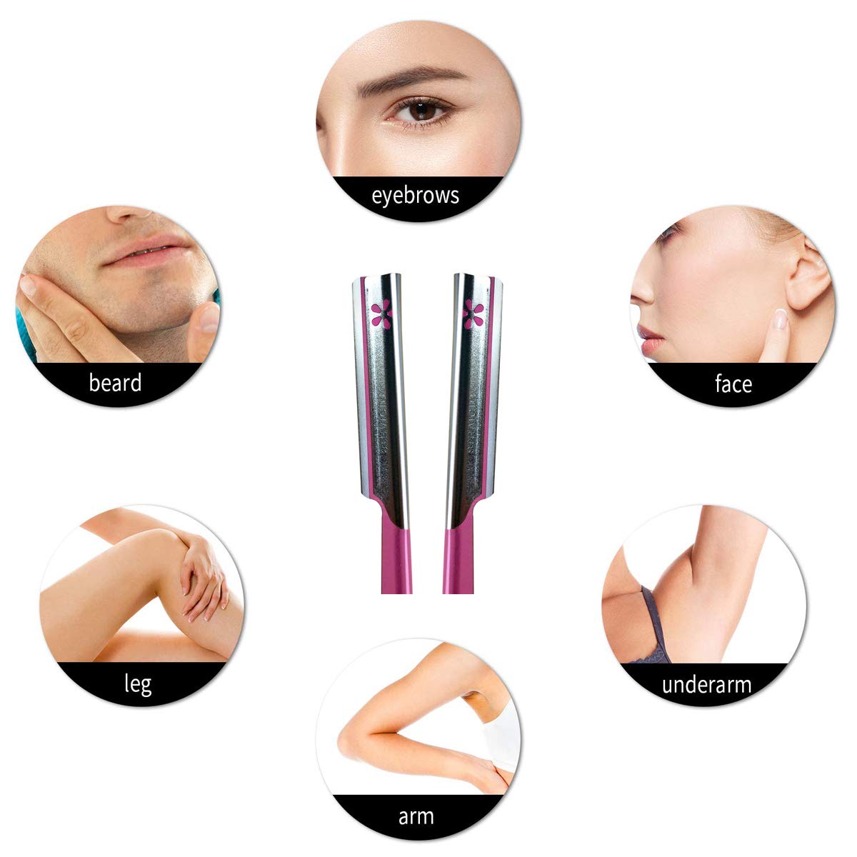 Stainless Steel Eyebrow & Facial Razor for Women & Men - Precision Hair Remover, Shaper & Trimmer with Protective Cover | Perfect for Eyebrow Grooming, Cheek Shaving & Facial Hair Removal at Home or Salon