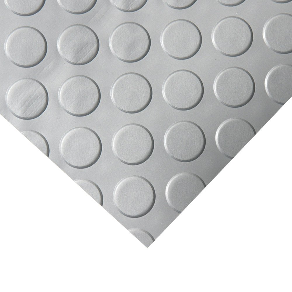 Rubber-Cal Coin Grip Metallic PVC Flooring - Non-Slip Garage Floor Mats, Workshop & Gym Flooring for Safety and Durability