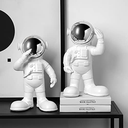 Small Astronaut Spaceman Figurine - Handcrafted Home Decor Statue for Living Room, Shelf & Office Desk | Unique Space-Themed Sculpture for Sci-Fi Fans & Collectors