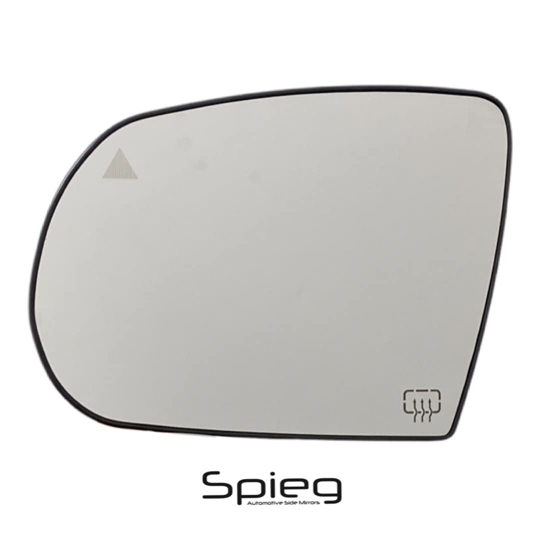 Heated Blind Spot Monitoring BSM Driver Side Mirror Glass for Jeep Cherokee 2014-2023 | Left Side View Replacement Compatible with OE 68228919AB | Perfect for Parking Assistance & Safe Lane Changes