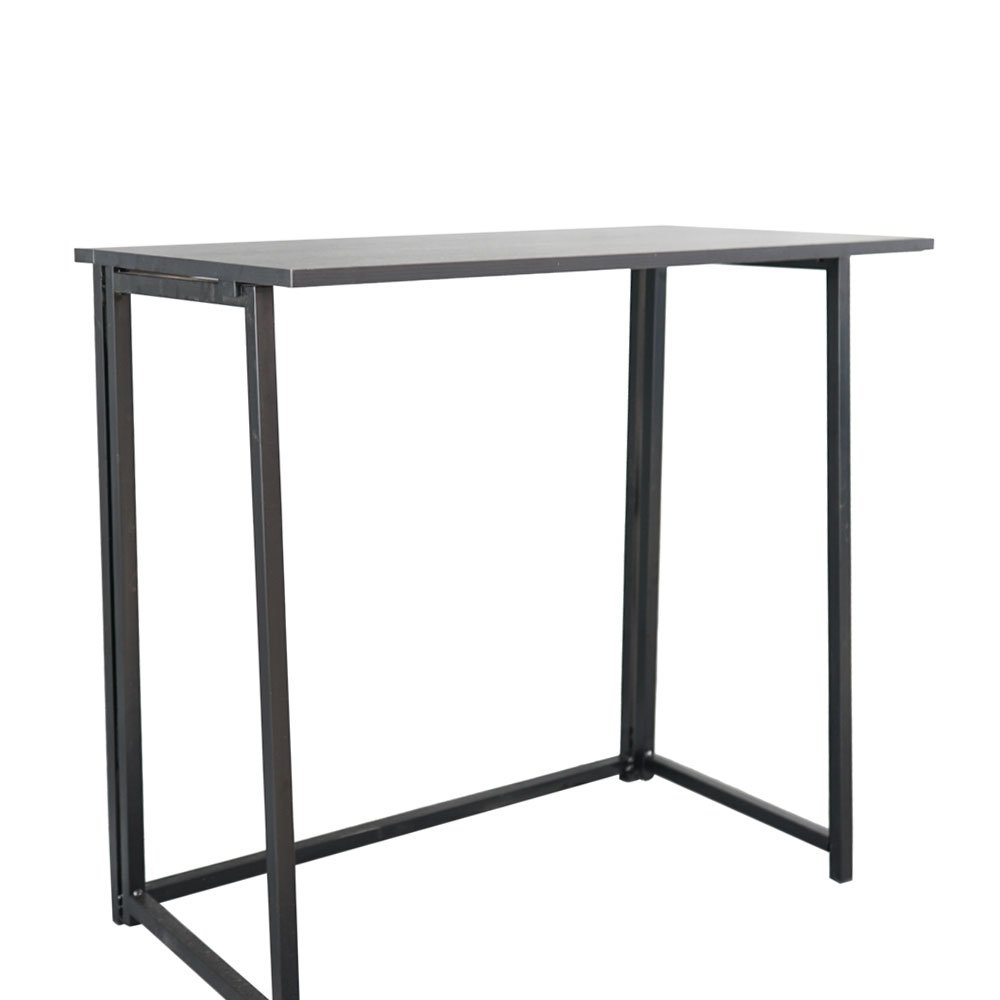 Foldable Computer Desk for Home Office - Space Saving Collapsible Laptop Desk with Sturdy Metal Frame (Black) - Perfect for Small Spaces, Apartments & Dorm Rooms