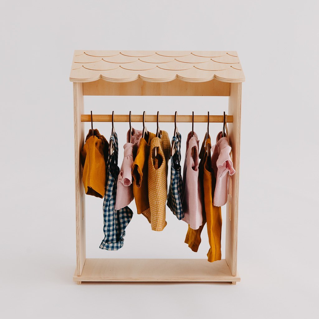 Stylish Doll Clothes Rack for American Girl & Barbie - Perfect for Kids Room Organization & Playtime Display