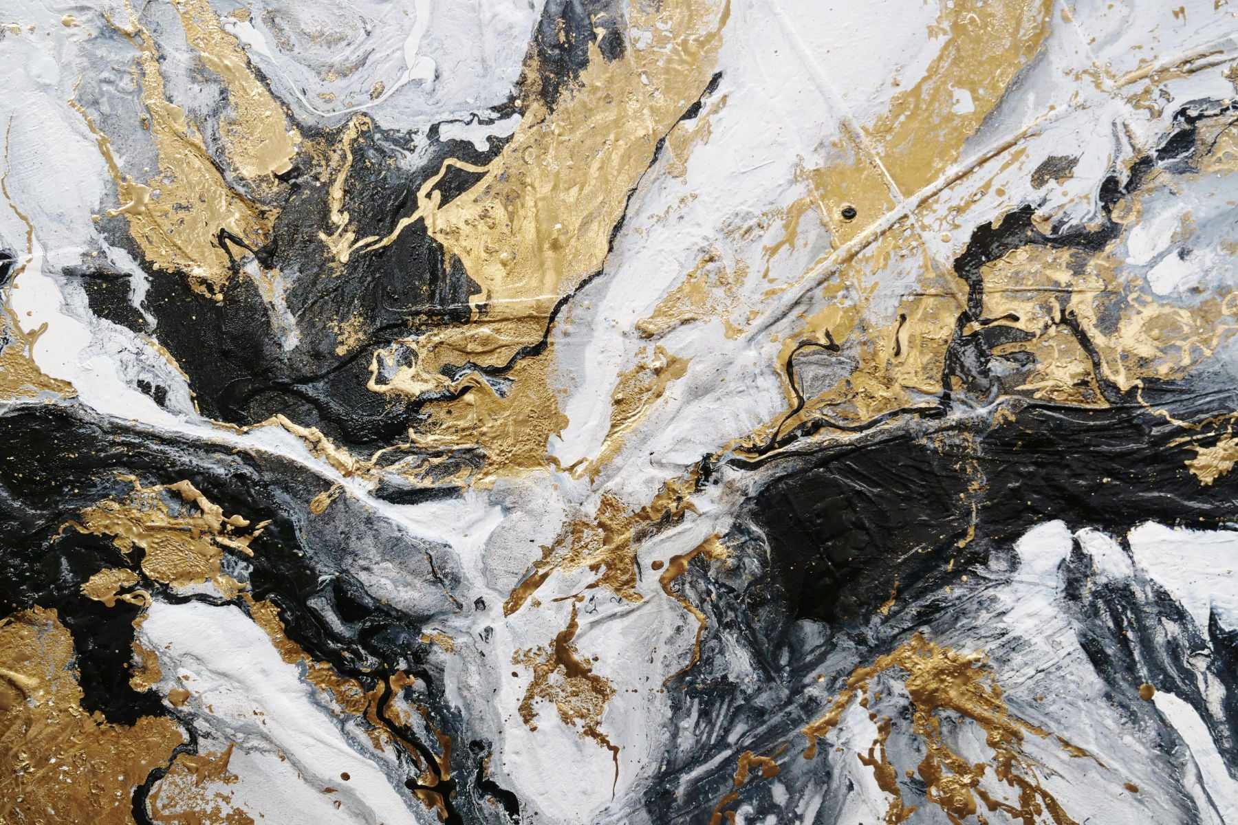 Golden Currency 200cm x 80cm Black White Gold Textured Abstract Canvas Wall Art - Modern Home Decor for Living Room, Bedroom & Office