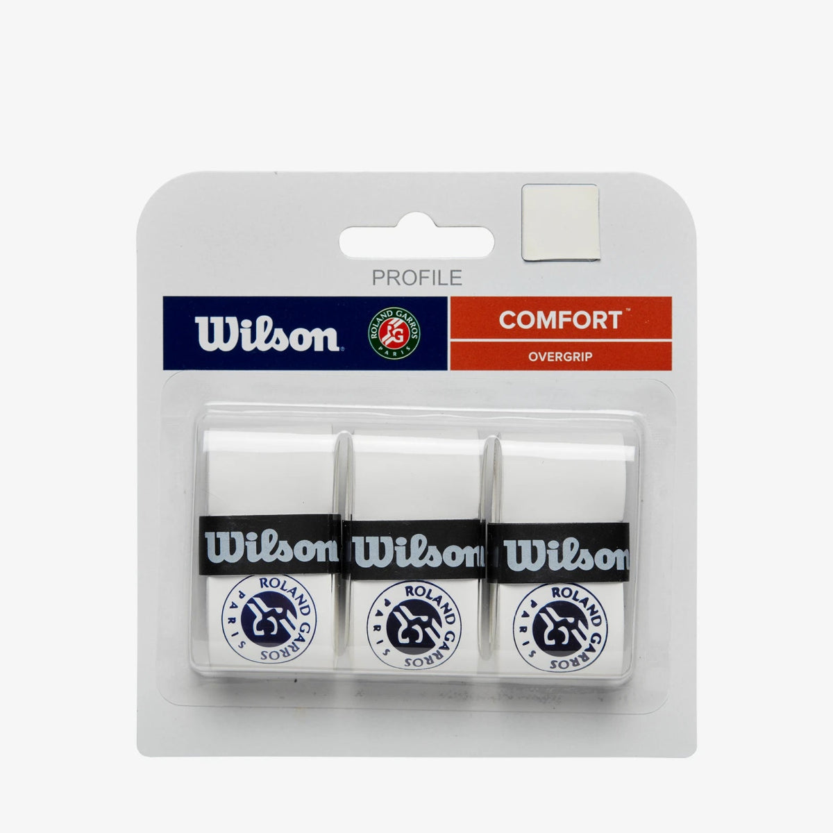 Wilson Roland Garros Overgrip - Premium Tennis Grip Tape (White/Blue) for Enhanced Comfort & Sweat Absorption | Perfect for Tennis, Pickleball & Racquet Sports Accessories