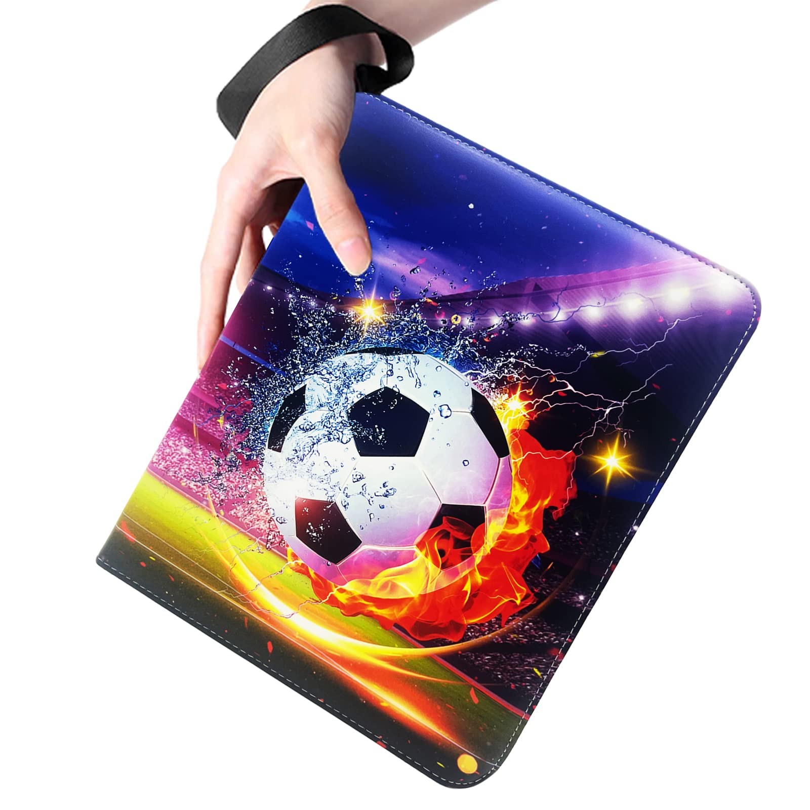 Premium 9-Pocket Soccer Card Binder with 50 Removable Sleeves - Holds 900 Trading Cards - Durable Sports Card Collection Album for Collectors - Perfect for Organizing, Storing & Displaying Soccer, Baseball & Basketball Cards