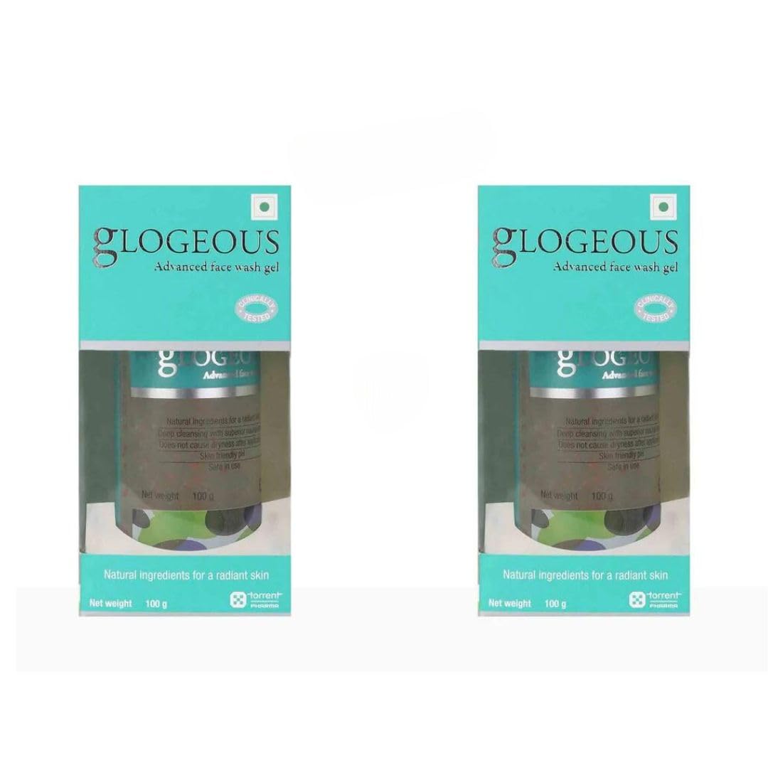 Glogeous Advanced Face Wash Gel 100gm (Pack of 2) - Deep Cleansing for Acne & Oily Skin - Daily Skincare Routine for Men & Women