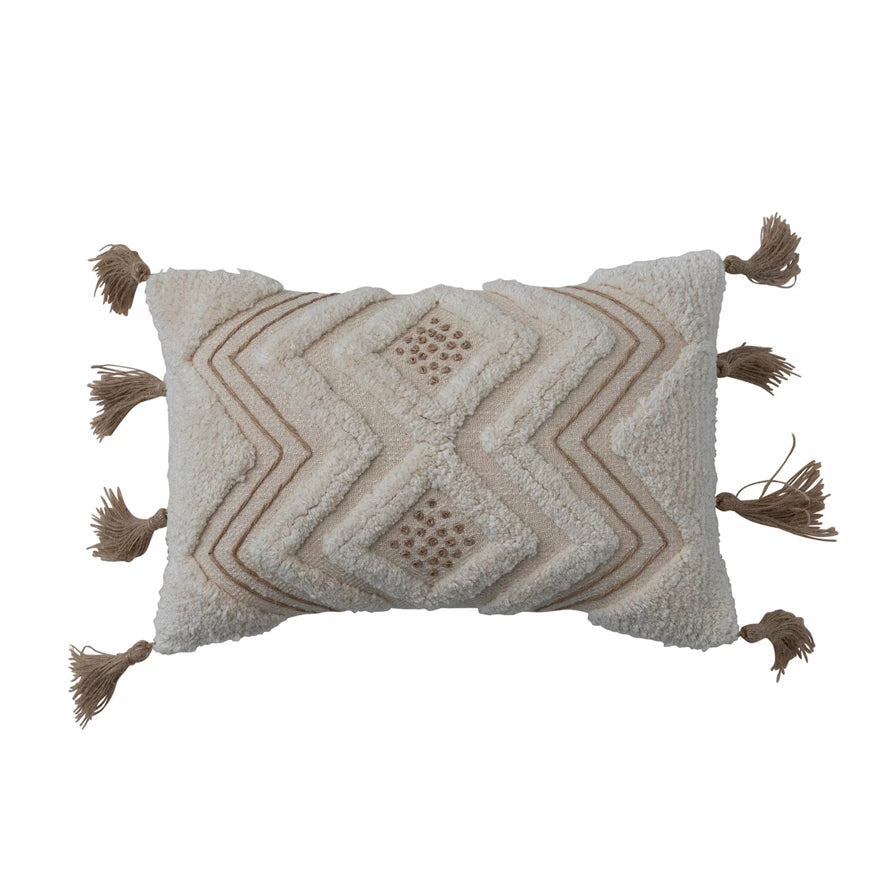 Organic Cotton Slub Lumbar Support Pillow for Back Pain Relief - Ergonomic Cushion for Office Chair, Sofa & Car Seat - Breathable Home & Travel Comfort