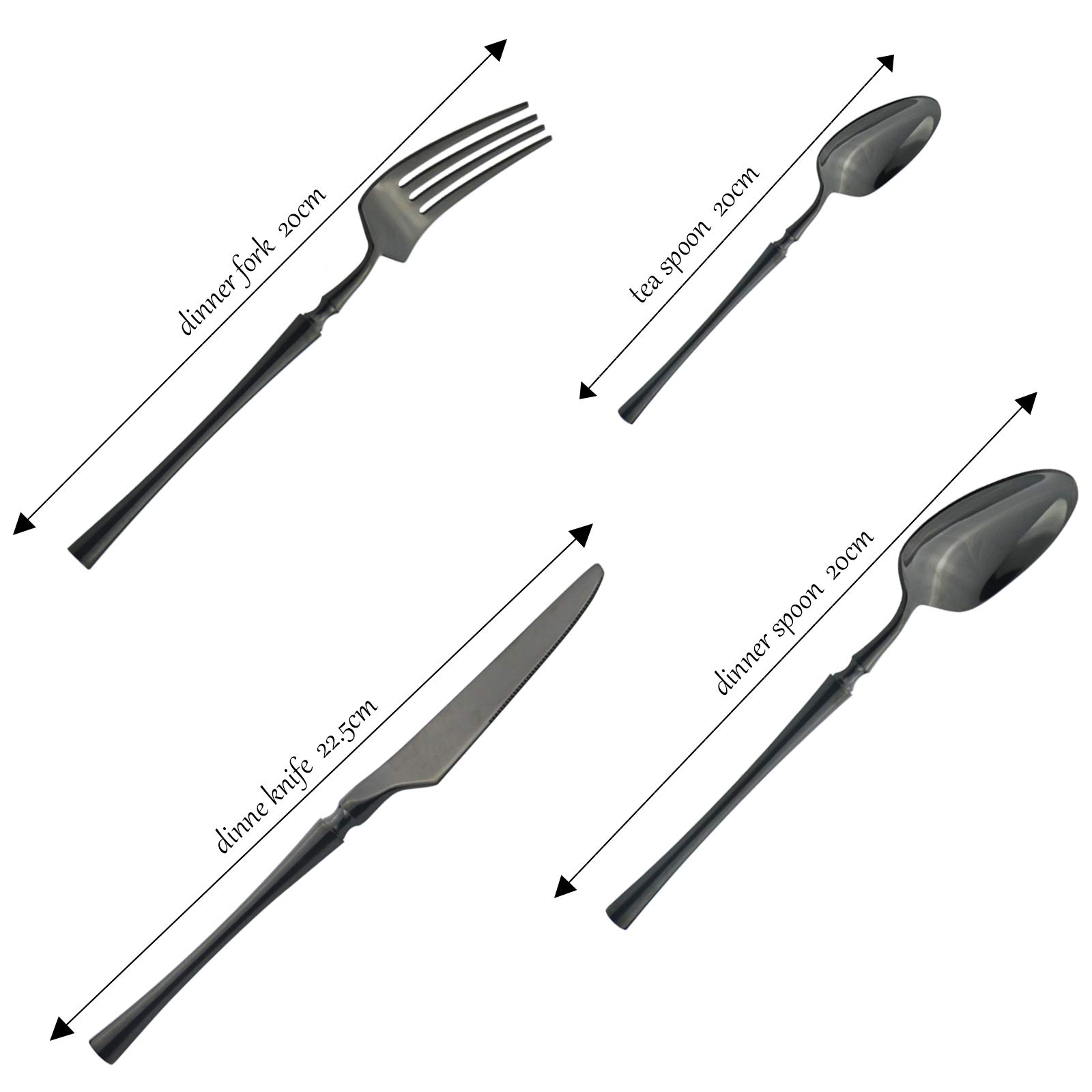 24-Piece Stainless Steel Silverware Set - Mirror Polished Iridescent Flatware Cutlery Set for 6 (Knives, Forks, Spoons) - Modern Design with Smooth Edges - Rainbow Finish - Perfect for Dinner Parties, Restaurants & Home Dining