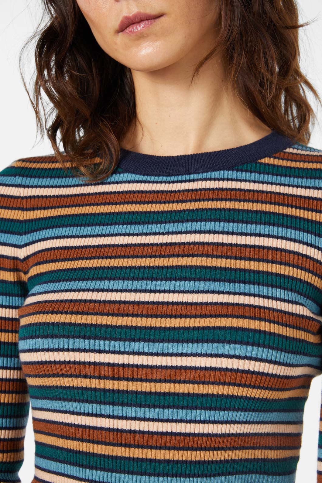 Darcy Stripe Knit Top Women's Casual Long Sleeve Shirt - Perfect for Fall Layering, Office Wear & Weekend Outfits