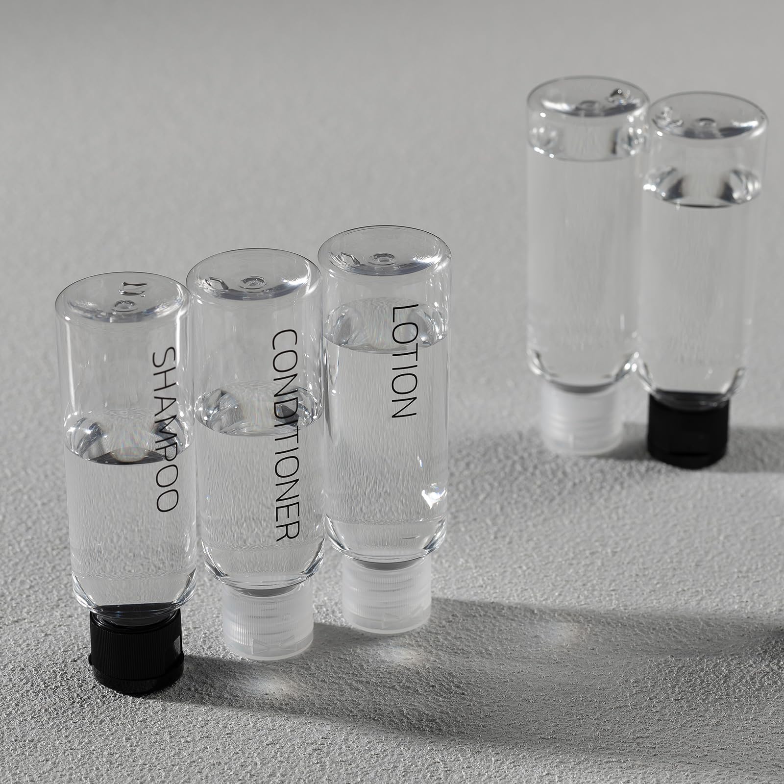 LISAPACK 3.4 oz (100ml) TSA Approved Travel Bottles Set - 6 Pack Clear Plastic Leak-Proof Toiletries Containers for Shampoo, Lotion & Cosmetics | Perfect for Air Travel, Gym & Vacation Essentials