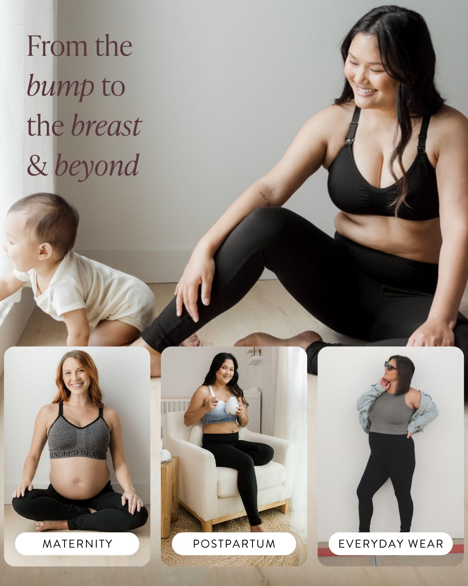 Kindred Bravely Louisa Ultra High-Waisted Maternity Leggings for Pregnancy - Comfortable Over The Bump Support for Workouts, Yoga & Everyday Wear
