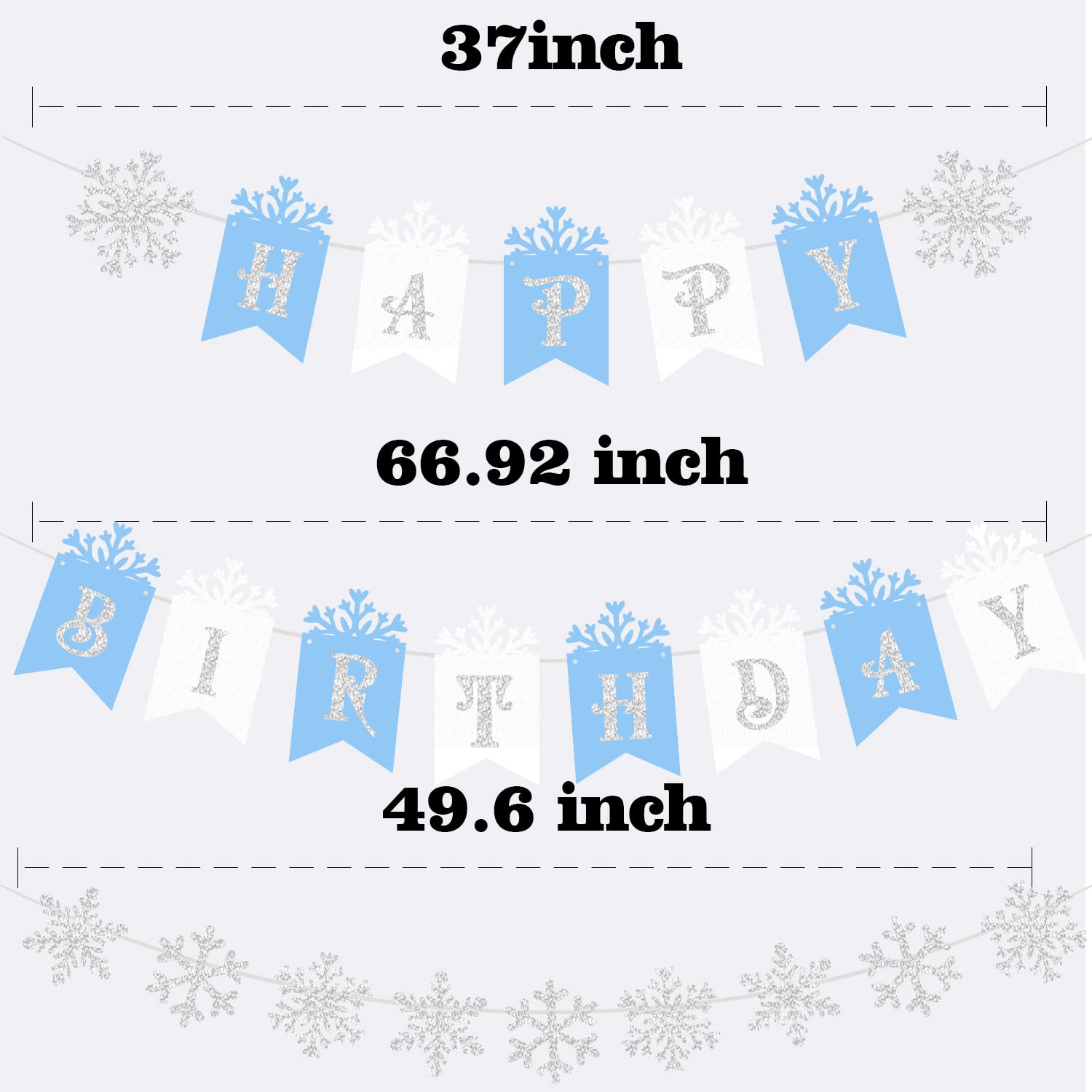 Winter Wonderland Birthday Party Decorations - Snowflake Happy Birthday Banner & Party Supplies for Winter Themed Celebrations | Perfect for Indoor & Outdoor Festive Events