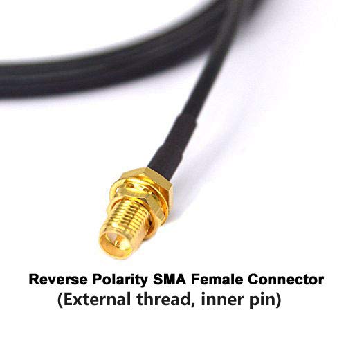 Boobrie RP-SMA Coaxial Cable 6.5ft/2M RG174 Low Loss Antenna Extension Cable - RP SMA Male to Female Connector for WiFi, 4G LTE, Router, Drone & Ham Radio - Perfect for Home Network Setup & Wireless Signal Boosting