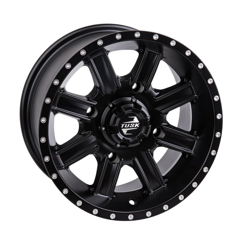 TUSK 4/137 Cascade Wheel 14x7 5.0 + 2.0 Matte Black for Can-Am Outlander Max 850 XT (2016-2025) - Durable ATV Wheels for Off-Roading, Mudding & Trail Riding